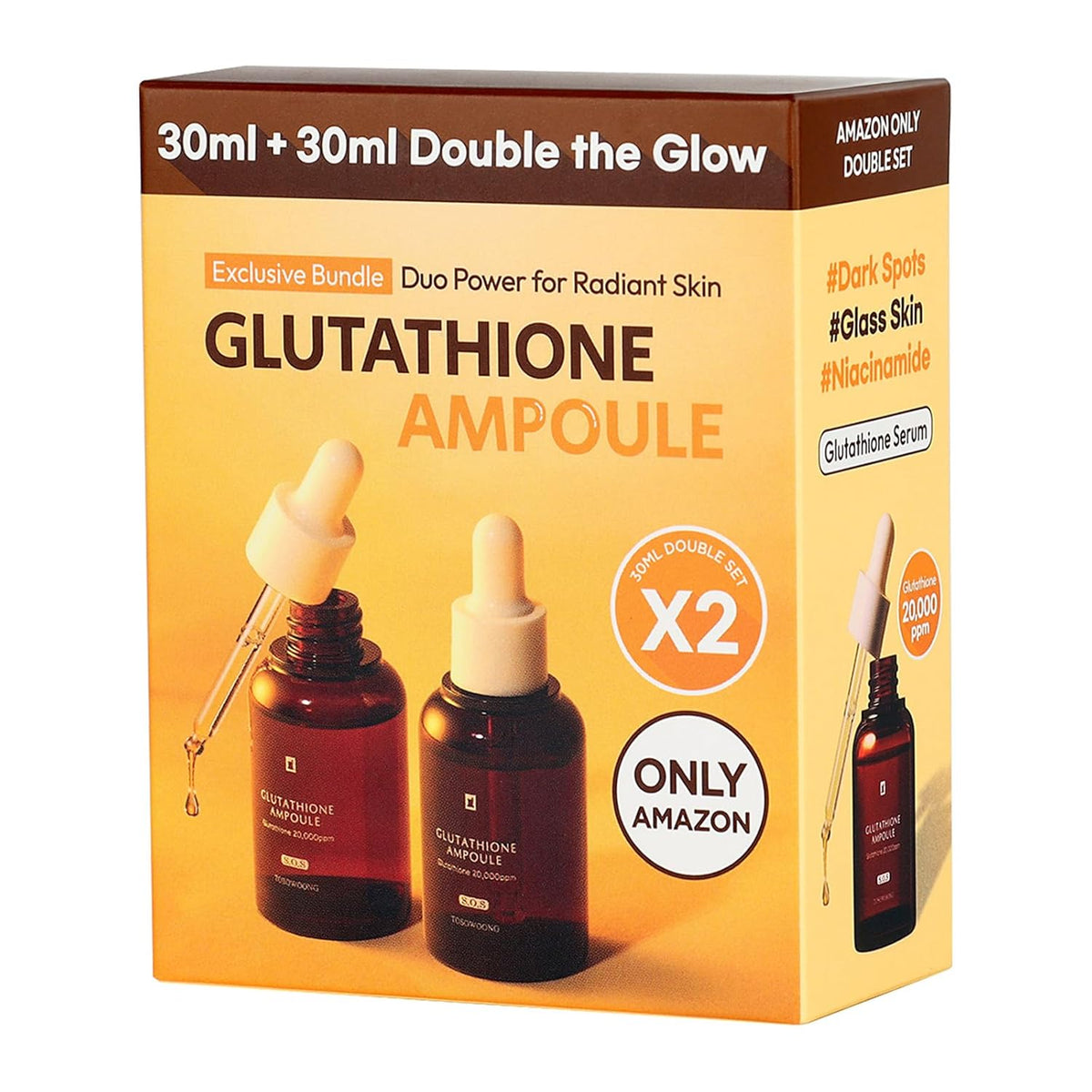 Glutathione Serum with 20,000ppm Glutathione, Niacinamide and hyaluronic acid, Dark Spot, Improve