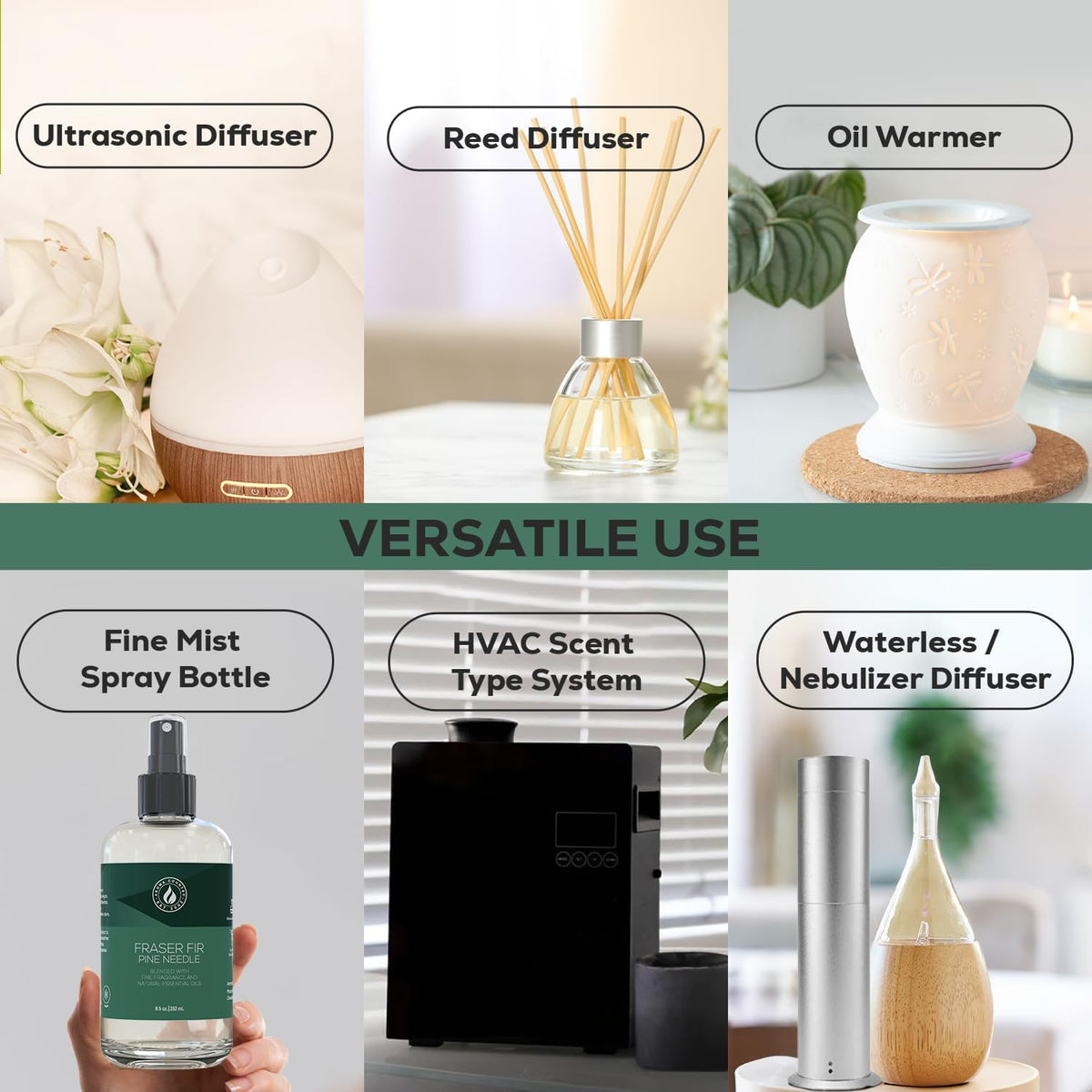 Aroma Country Fraser Fir Diffuser Oil - Luxury Essential Oils for Diffuser Refill & Air Freshener