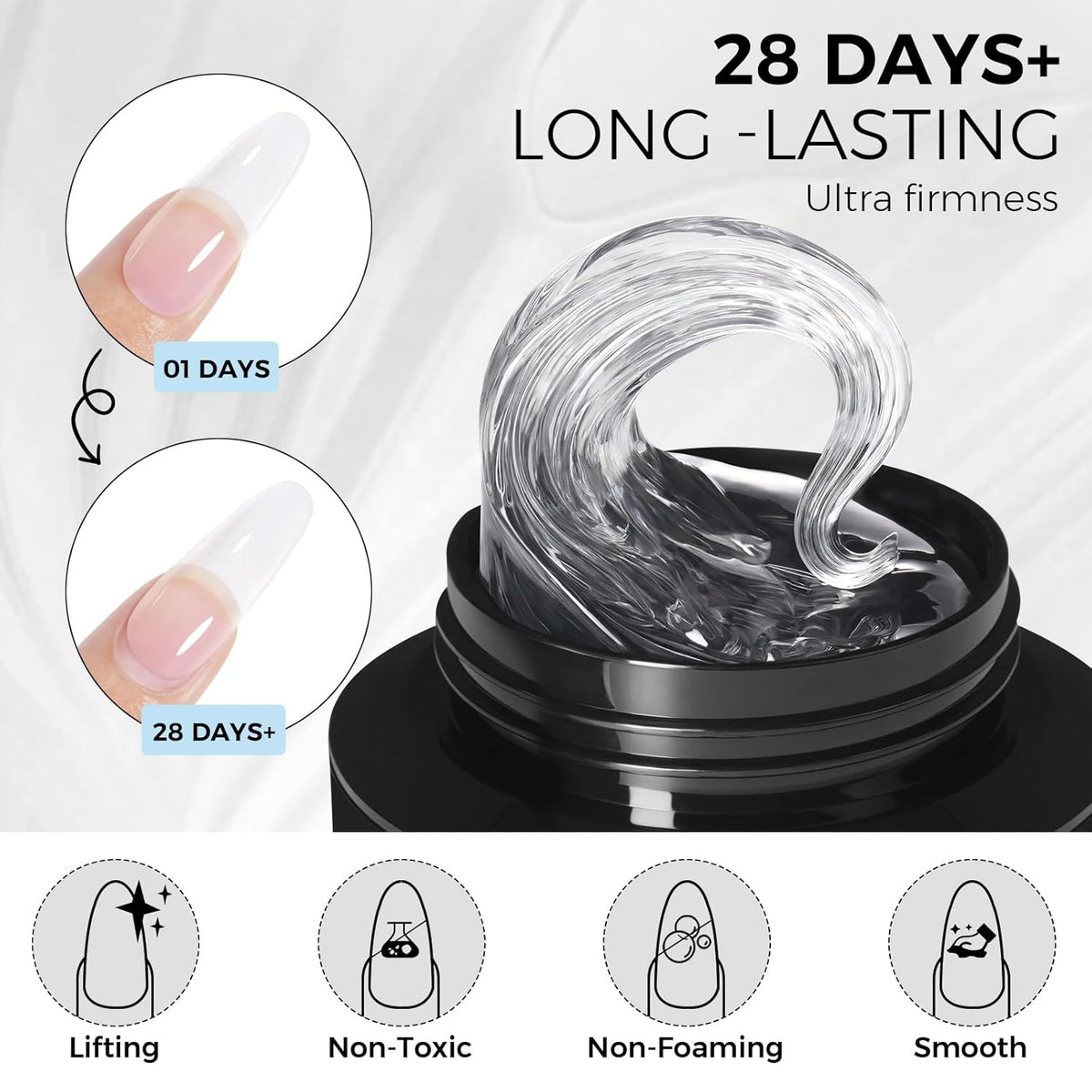 TOMICCA Hard Gel 3D Gel Nail Art Solid Builder Gel for Nails 50g 3D Nail Gel Sculpting Gel for Nail
