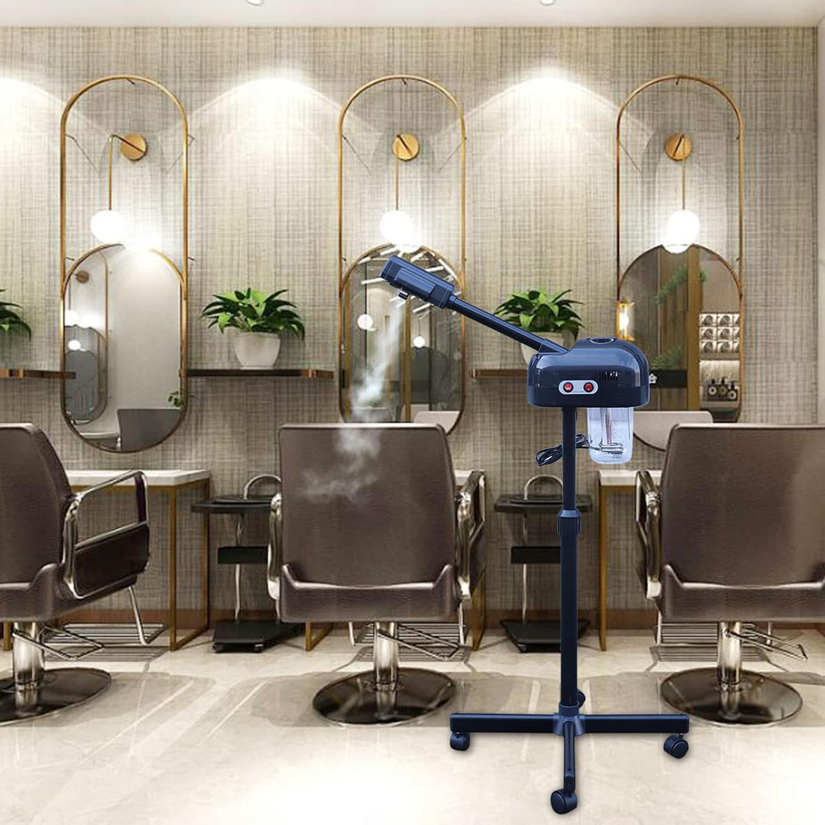 Professional Facial Steamer for Estheticians, Adjustable Height, 0.2 Gal Face Steamer on Wheels for