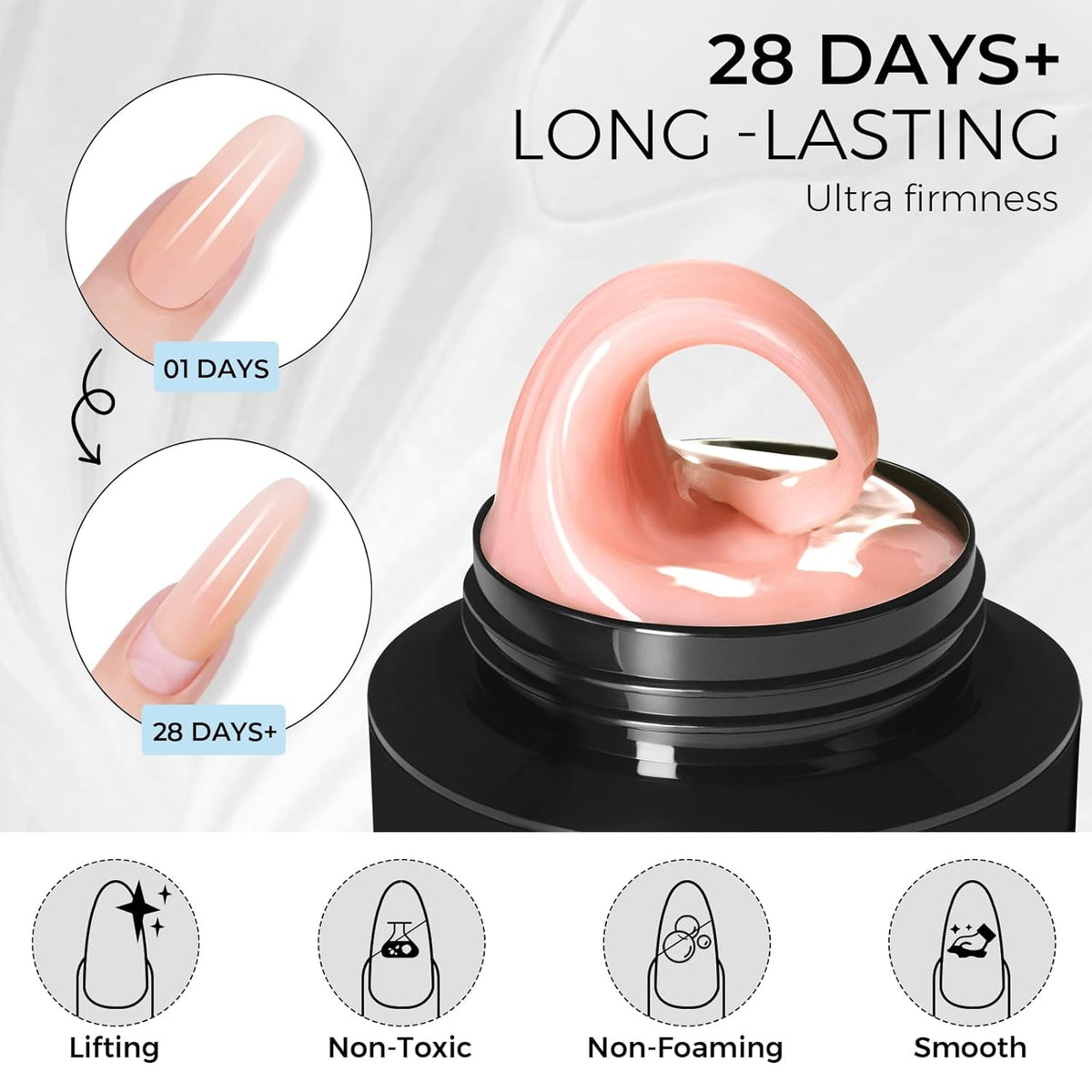 TOMICCA Hard Gel 3D Gel Nail Art Solid Builder Gel for Nails 50g 3D Nail Gel Sculpting Gel for Nail