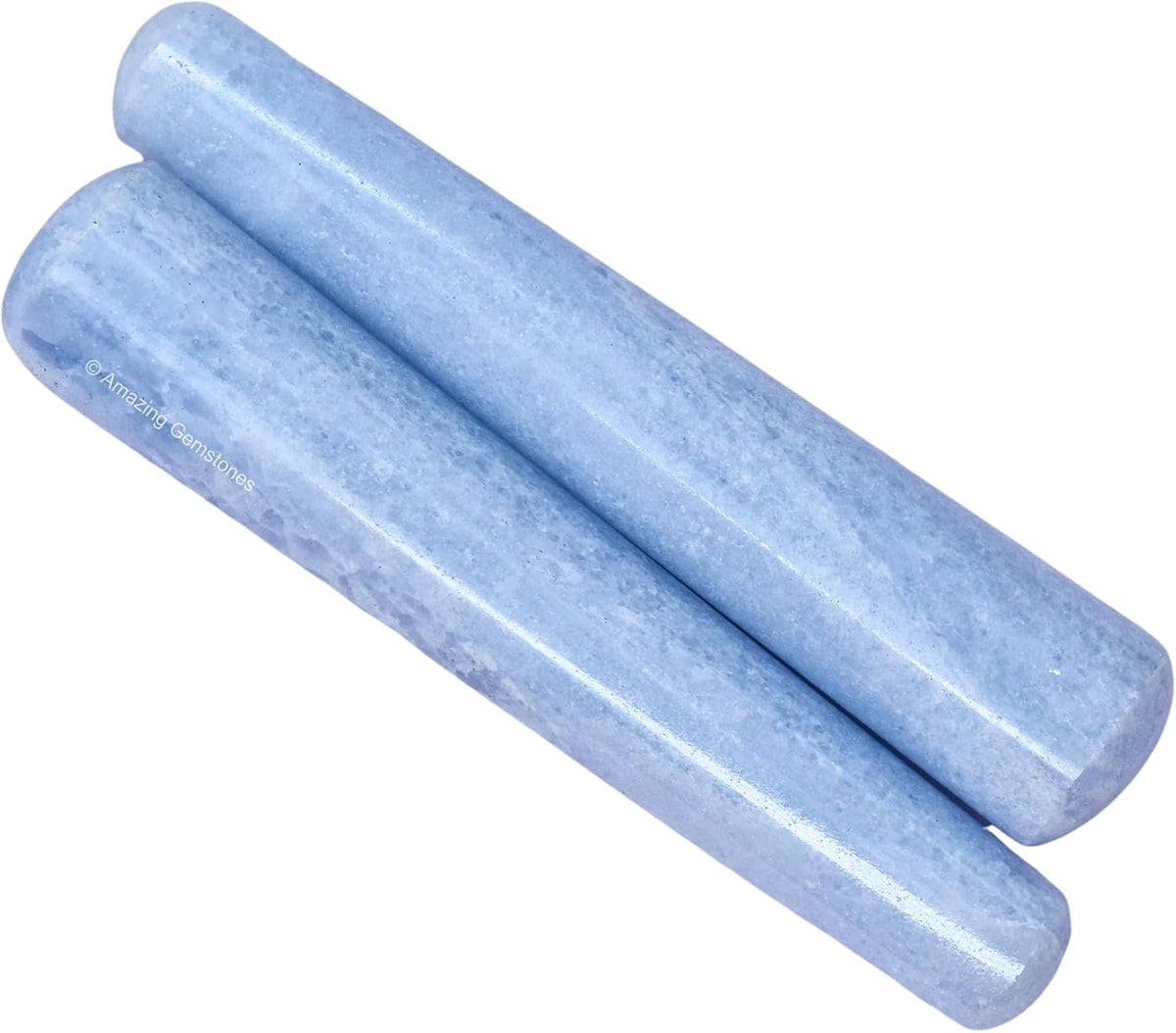 Amazing Gemstone Blue Calcite Crystal Wand Massage Stick - Pelvic Wand Gua Sha for Adults