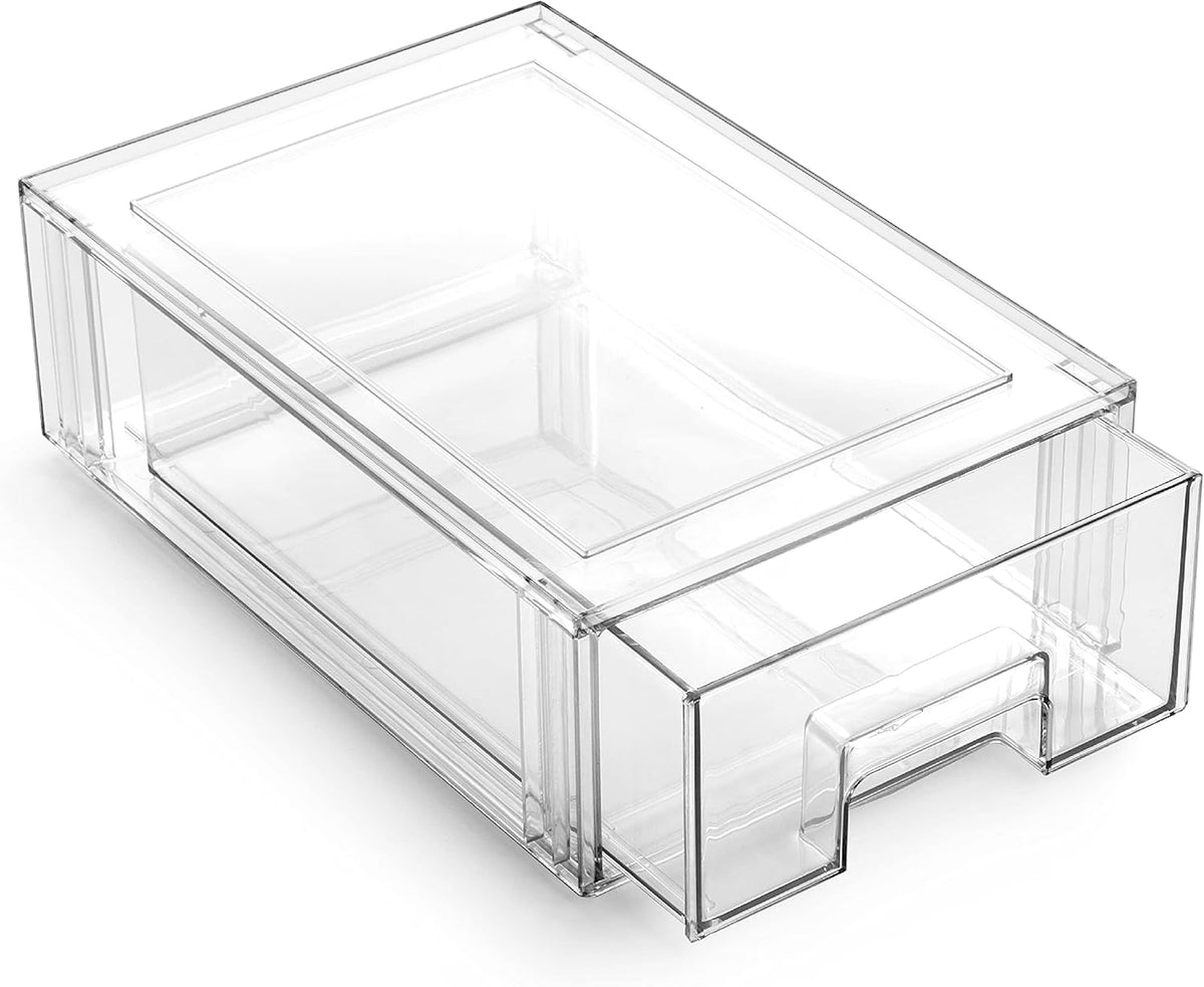 BINO | Stackable Storage Drawers, Small - Clear | THE CRATE COLLECTION | Storage Bins With Drawers
