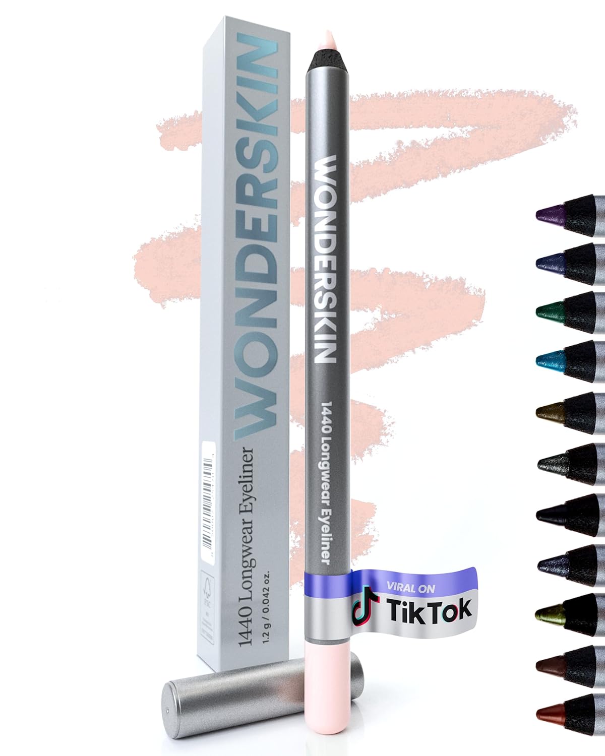 Wonderskin Eyeliner Pencil, 1440 Longwear Pink Eyeliner Pencil - Waterproof, Sharpenable & Smudge