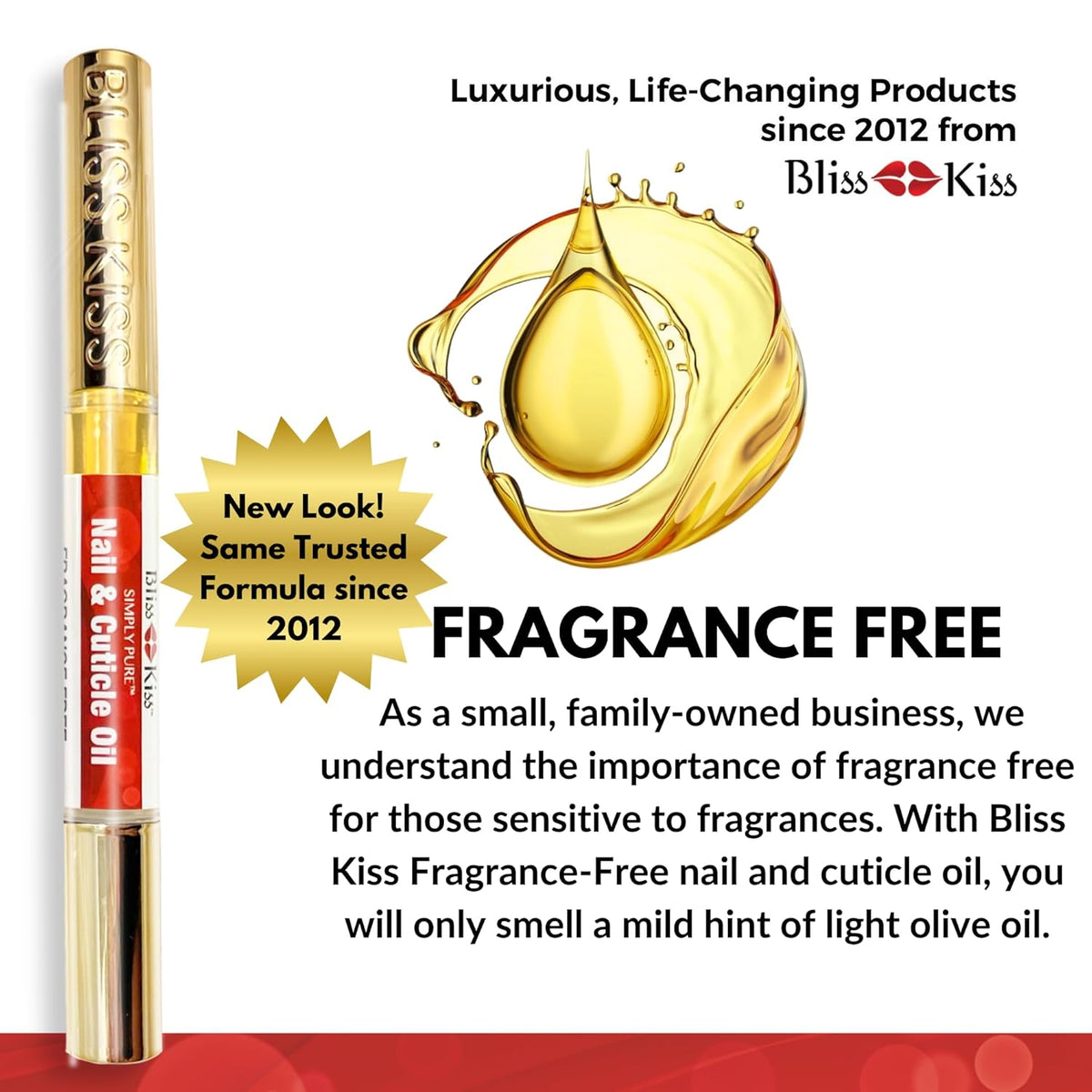 Bliss Kiss | Fragrance Free 4 Nail Oil Cuticle Pens w/Vitamin E & Jojoba⏤Nail Strengthener Nail