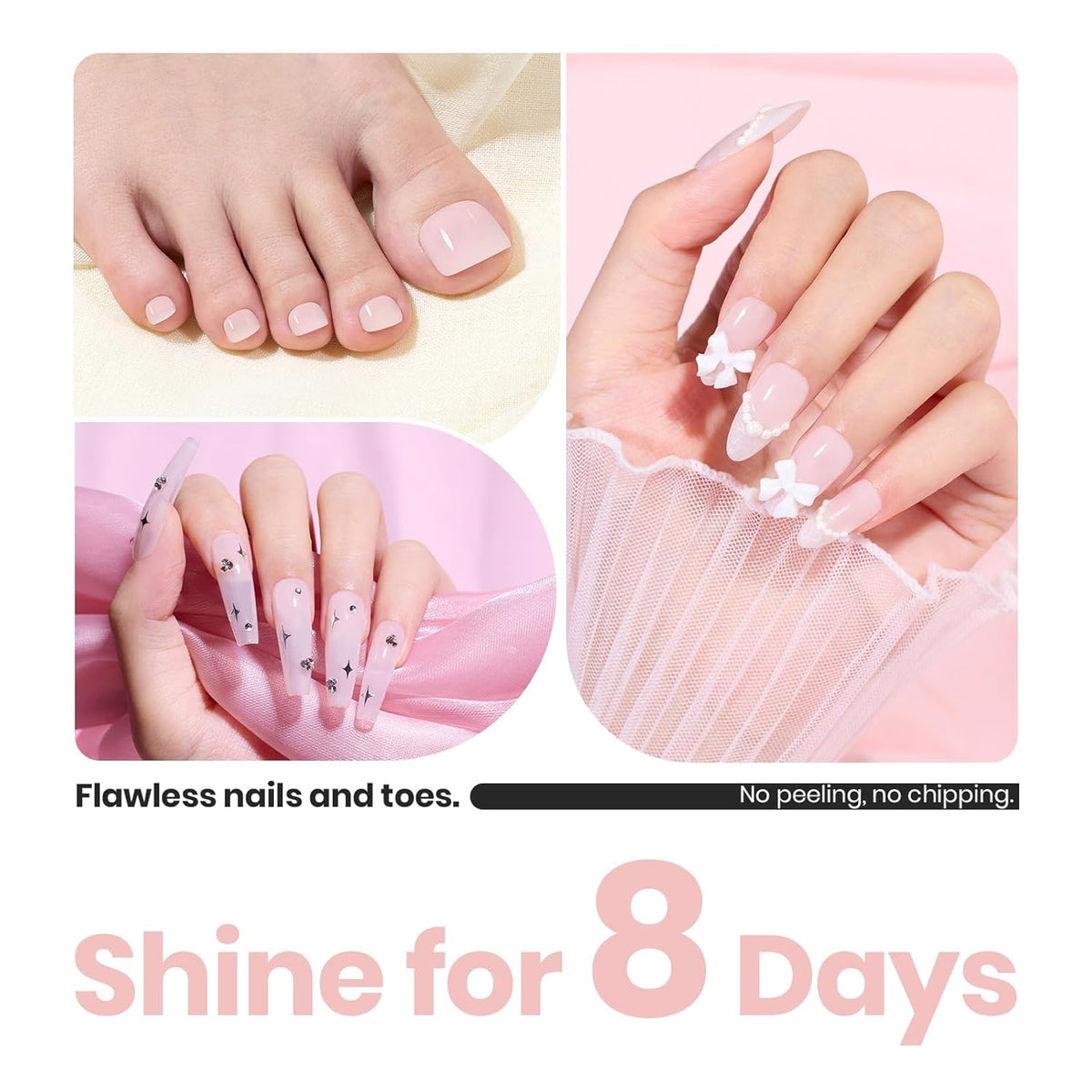 Beetles Nail Polish - Light Pink Natural Nail Polish Natural Nail Concealer Fast Dry Quick Nail