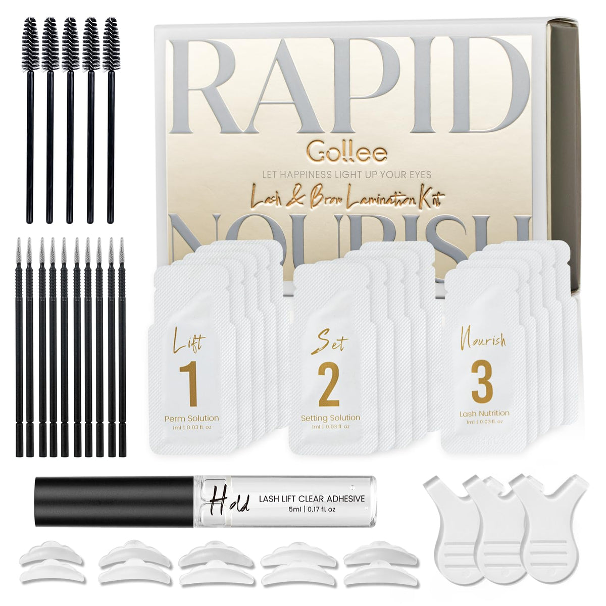 Brow Lamination Kit Lash Lift Kit, Sachet Refill Eyelash Perm Kit for Natural Curling Long-Lasting