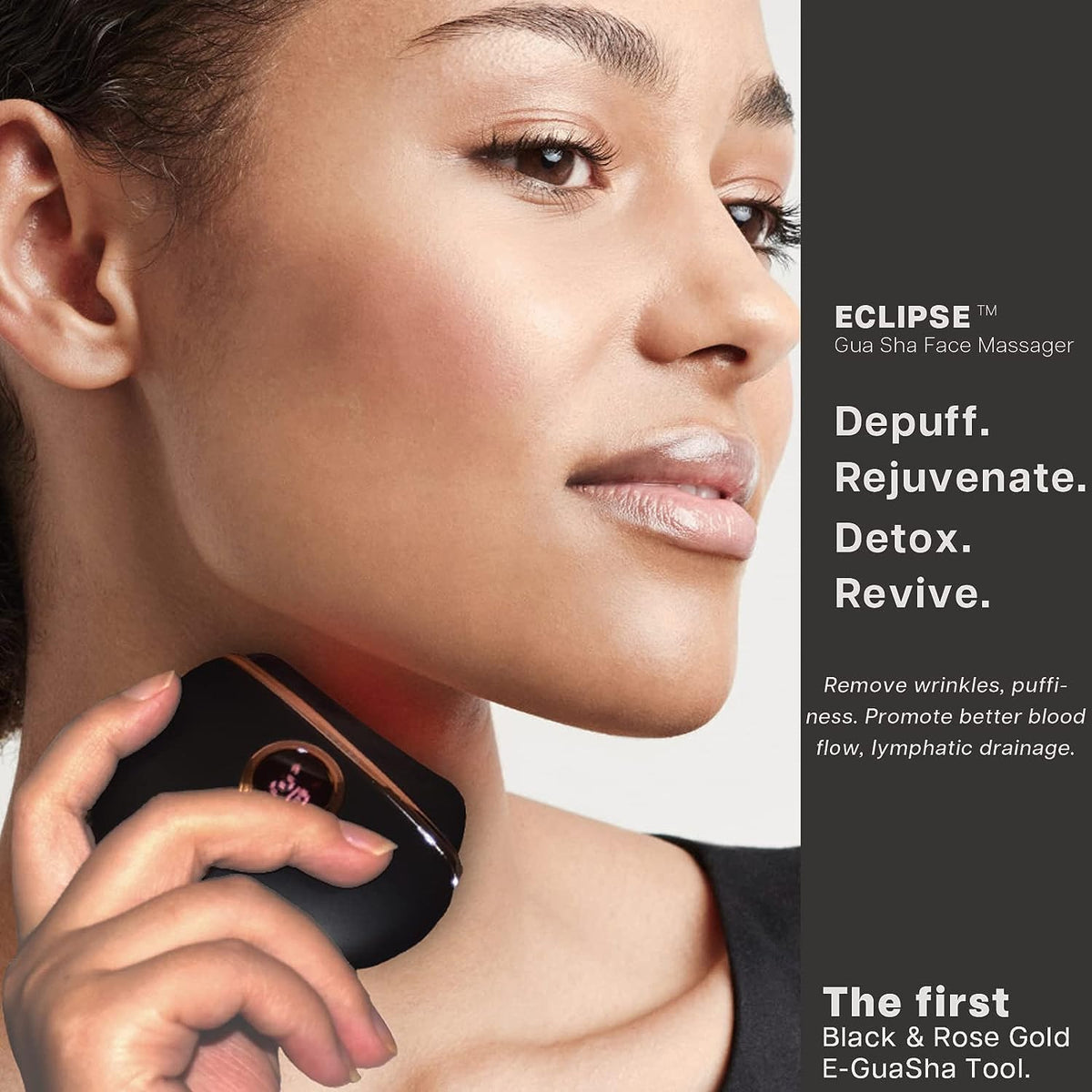 Eclipse Gua Sha Facial Tools, Face Sculpting Tool, Electric Face Massager with 3-Level Heat &