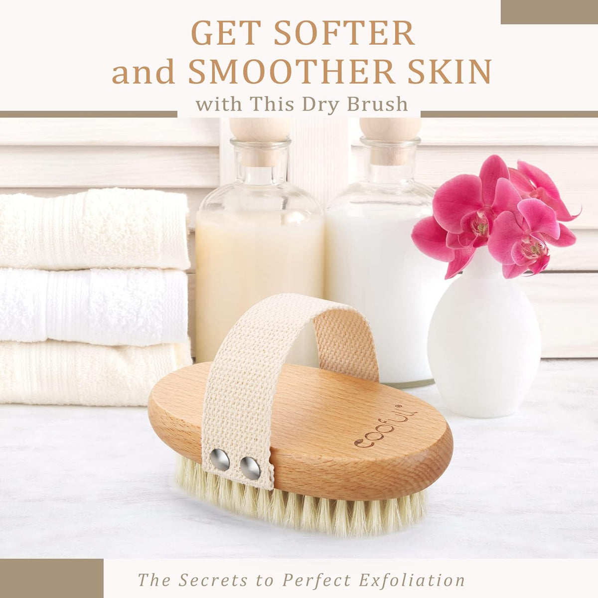 SURDOCA Dry Brush, Body Exfoliating Scrubber, Bath Shower Brushes for Improve Circulation