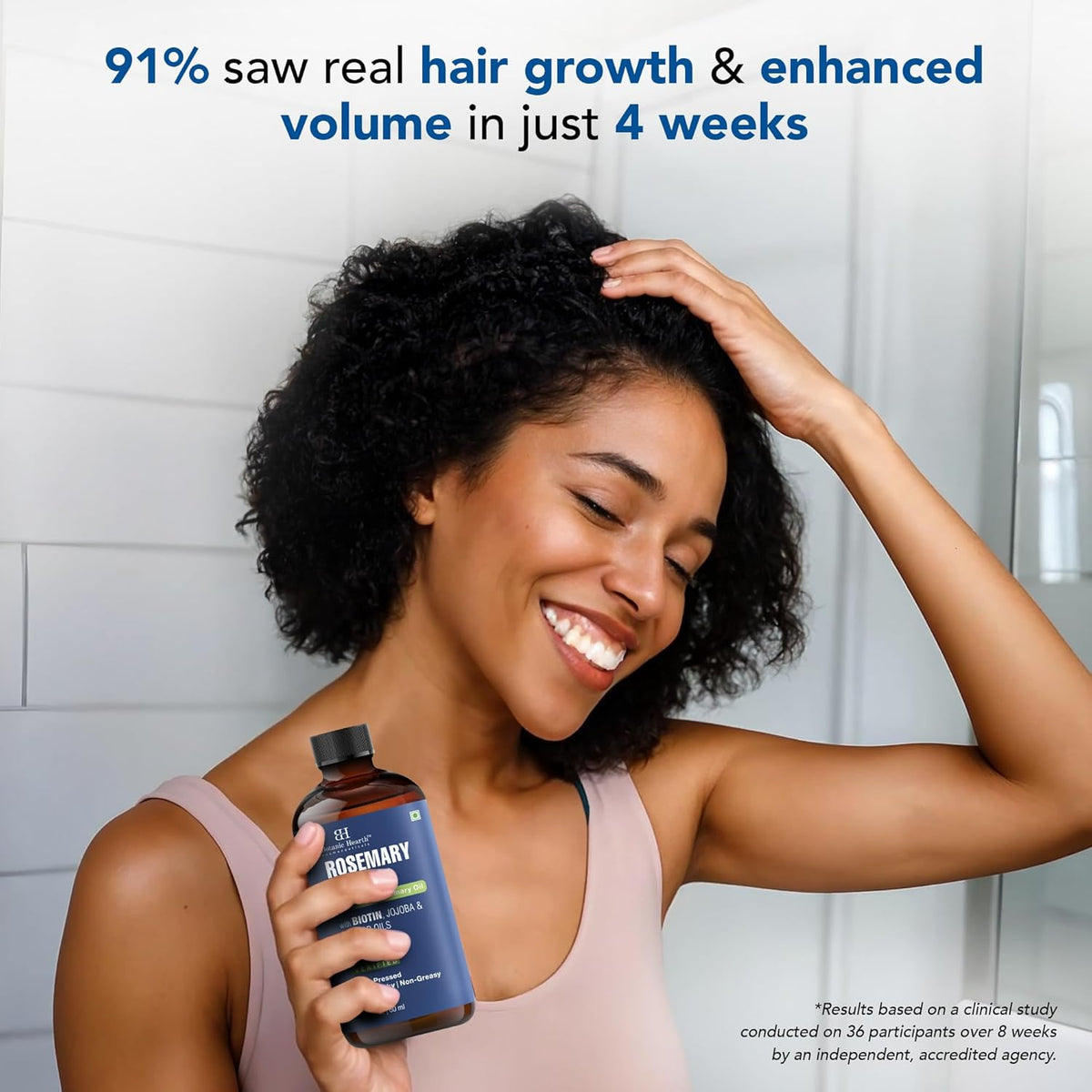 Botanic Hearth 100% Pure Rosemary Oil For Hair (2 Fl Oz) Infused With Biotin, Jojoba & Castor Oil |