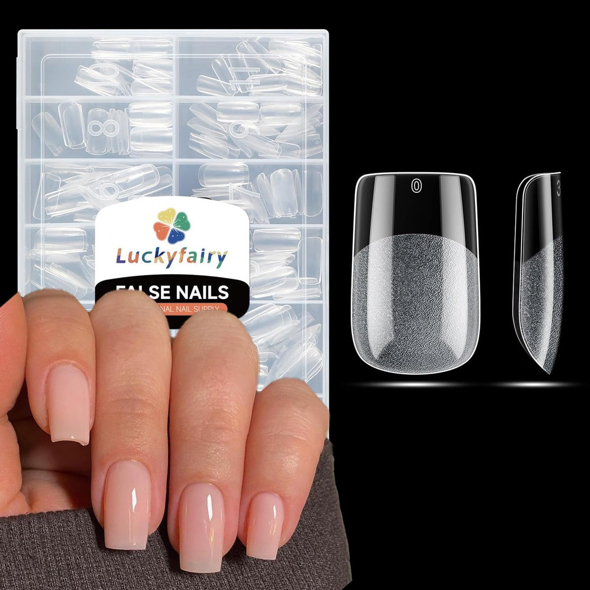 Short Square Nail Tips Matte Short Square Gel Tips 504pcs Clear Nails Full Cover Acrylic False