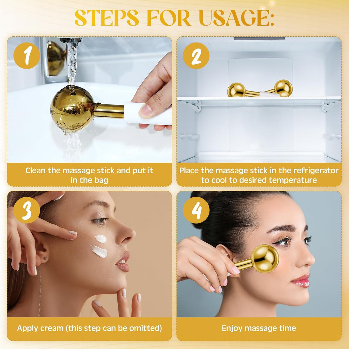 Baderke 2 Pcs Ice Globes for Face Stainless Steel Cooling Globes Unbreakable Cooling Roller Women