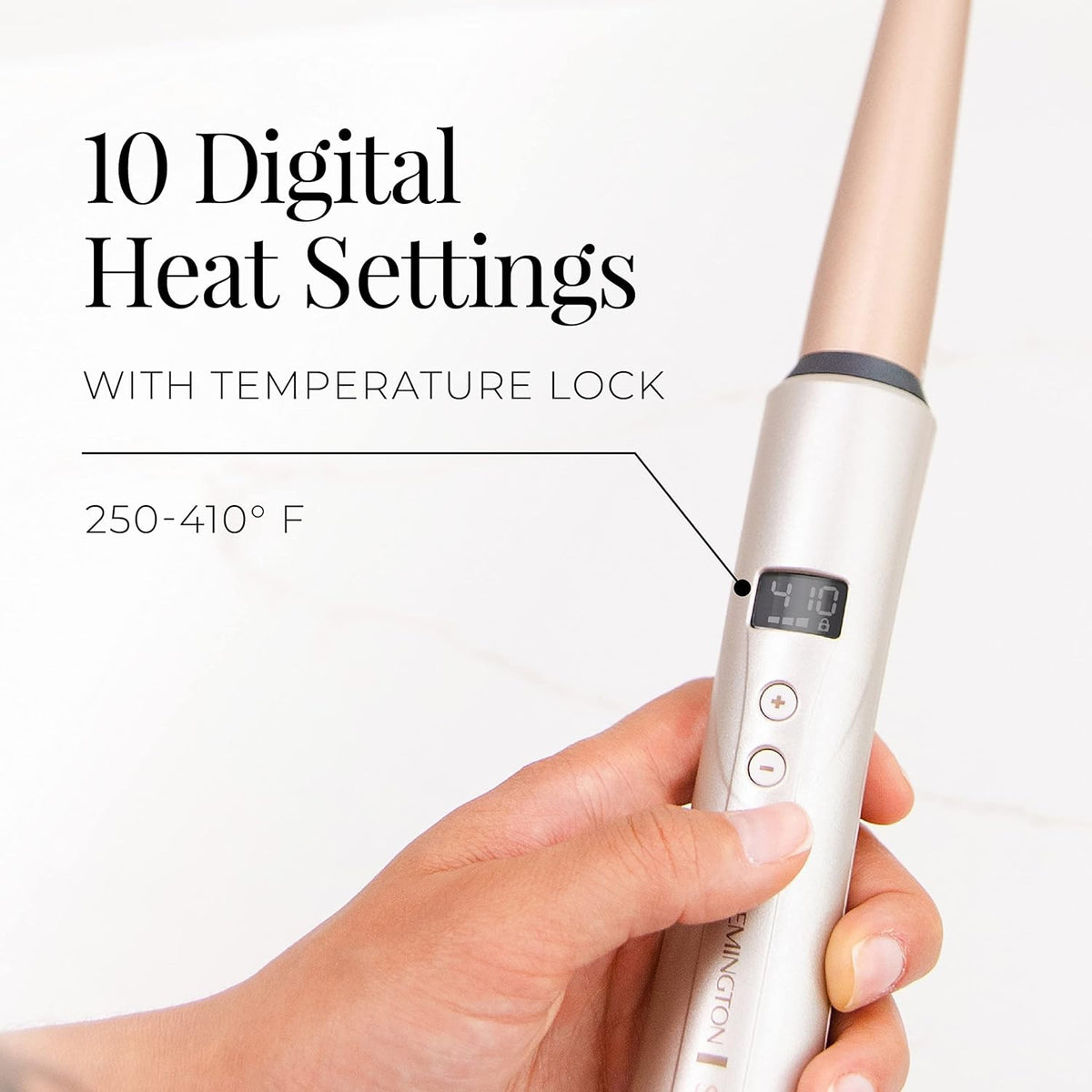 Remington Shine Therapy Argan Oil & Keratin Infused ½-1 Inch Tapered Curling Wand for Natural