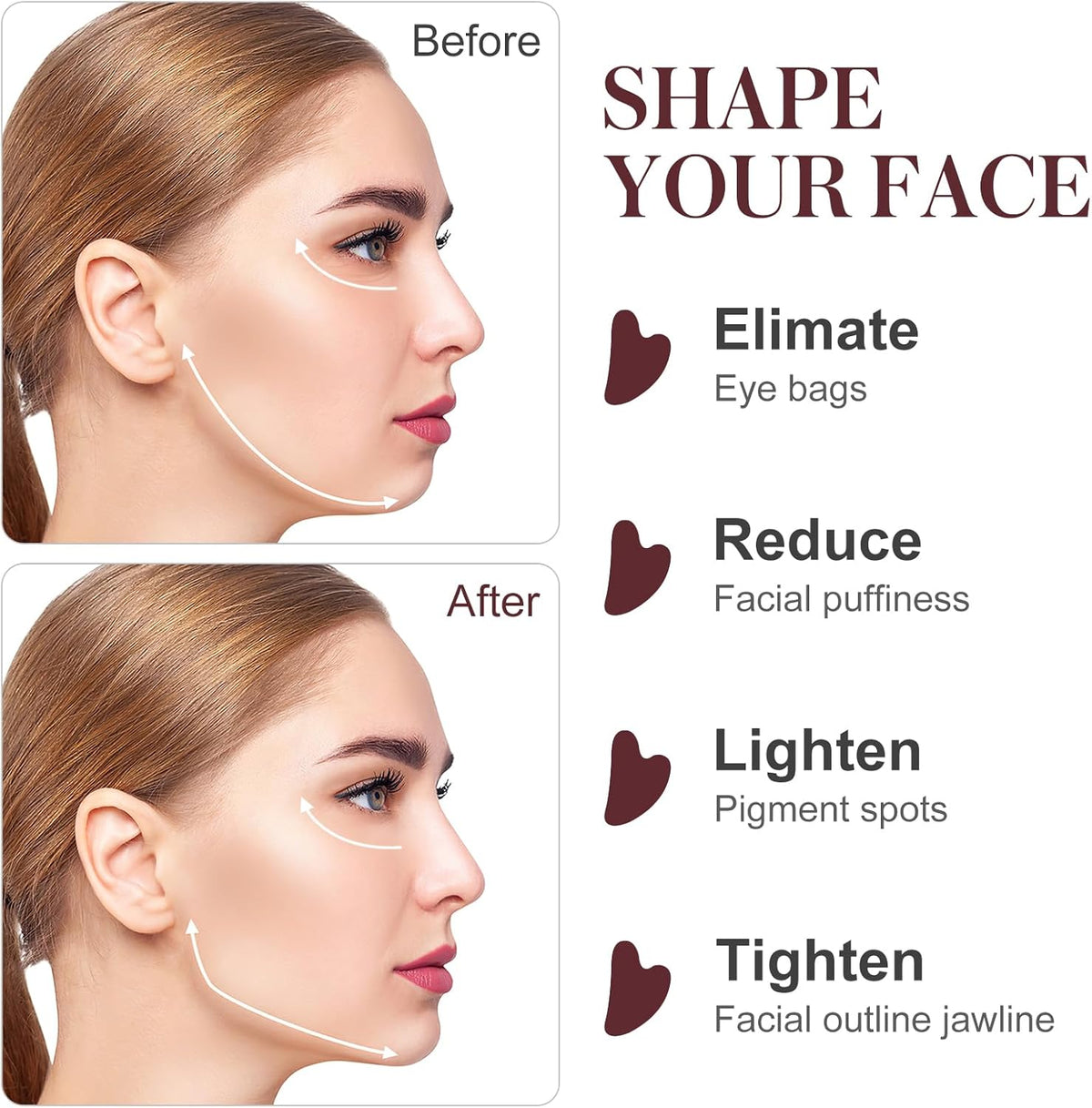 Gua Sha Facial Tools Guasha Tool Gua Sha Jade Stone for Face Skincare Facial Body Tensions Reduce