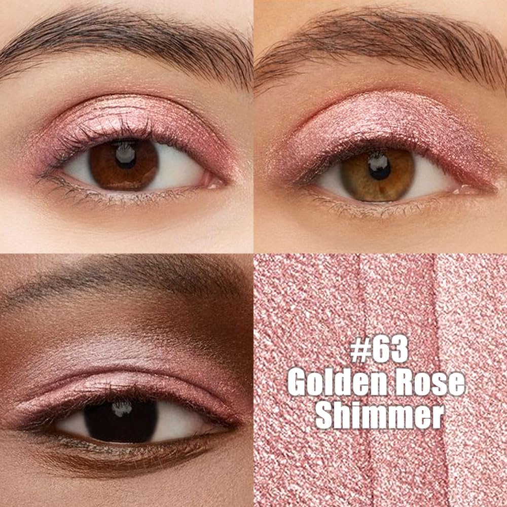 Kaely Cream Eye Shadow Sticks, Golden Rose Shimmer Eyeliner Pencil Eyeshadow Palette Makeup, Eye