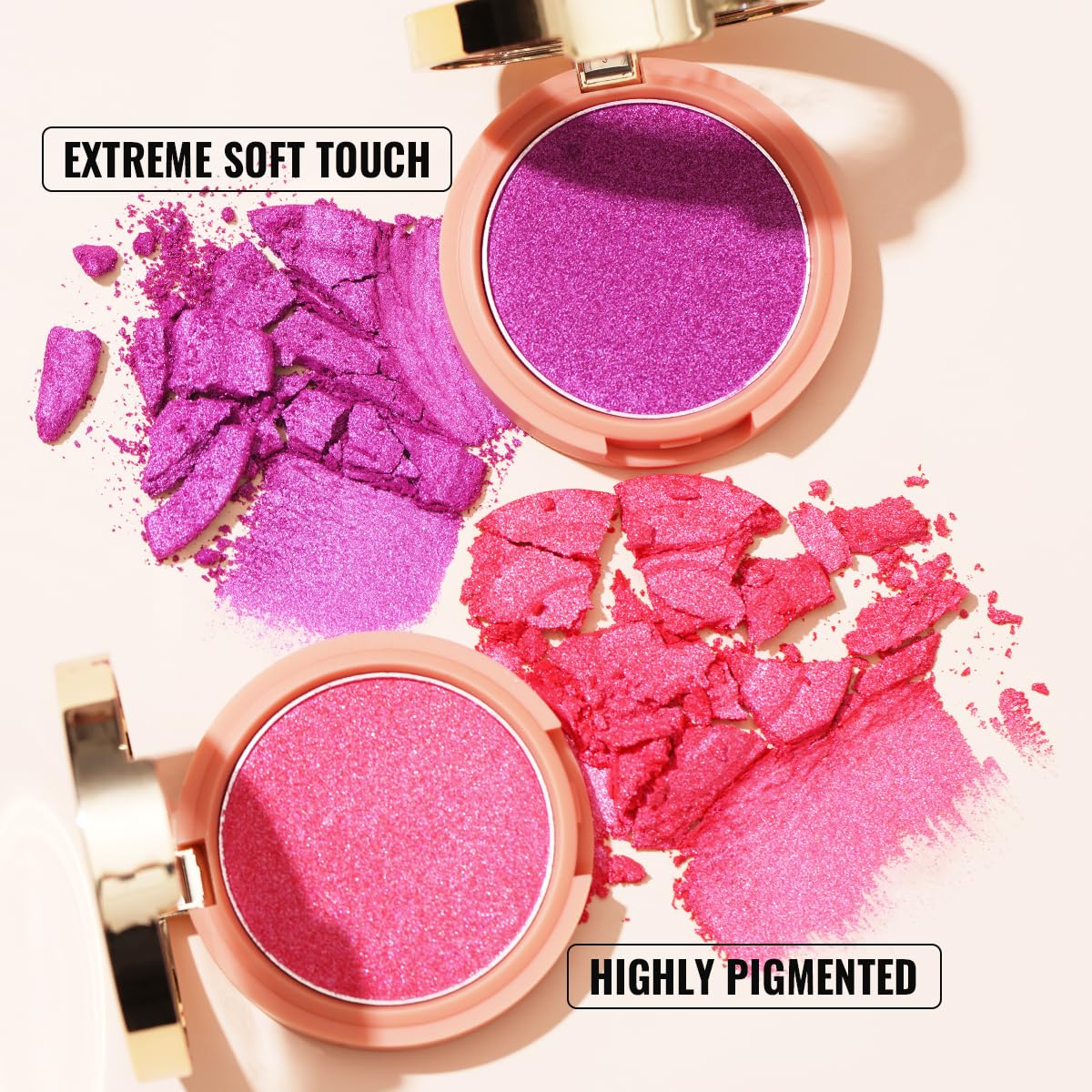 Oulac Holo Highlighter Blush Eyeshadow 2in 1| Intense Subtle Shimmery Blush Creamy Texture|