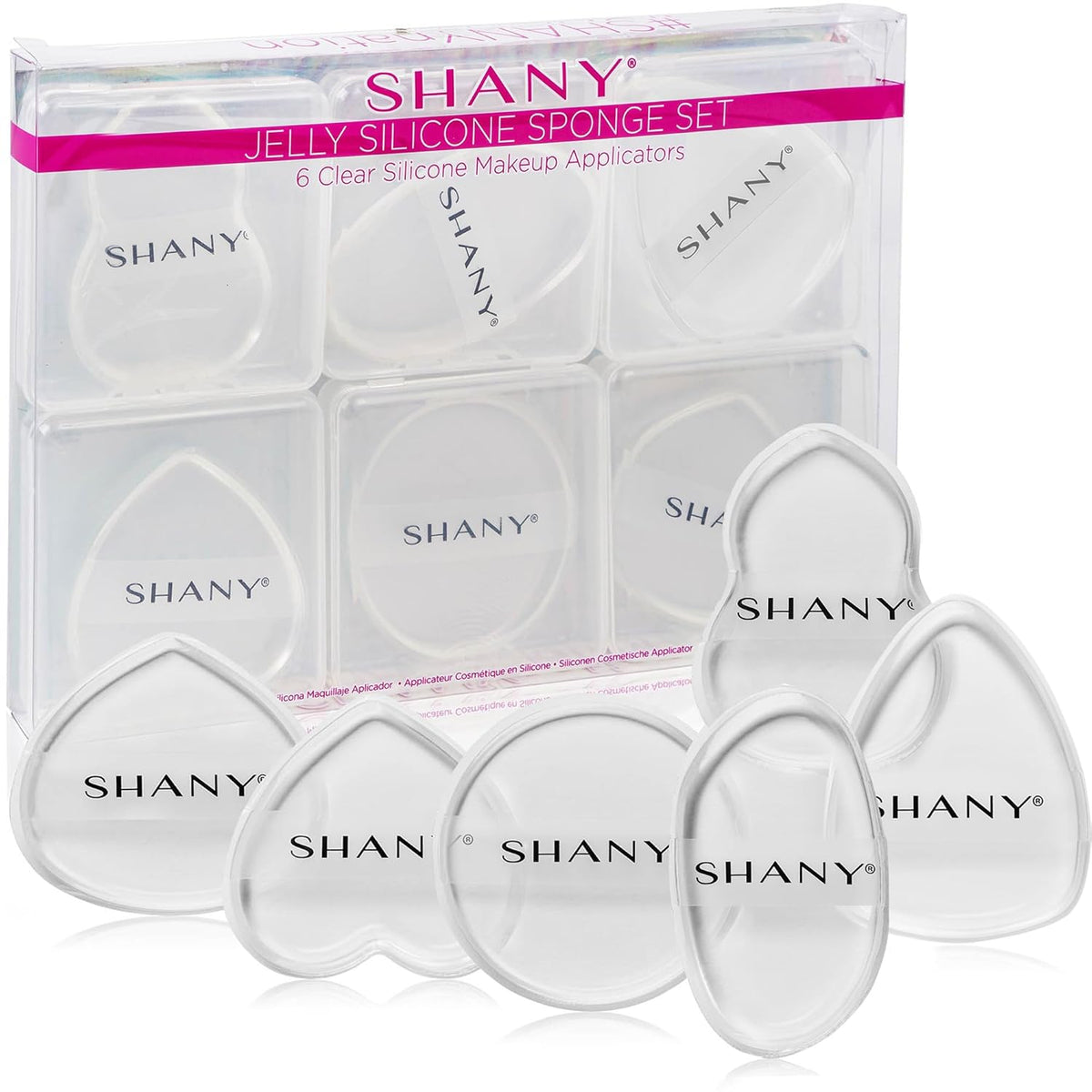 SHANY Stay Jelly Silicone Sponge Set - Clear & Non-Absorbent Makeup Blending Sponges for Flawless