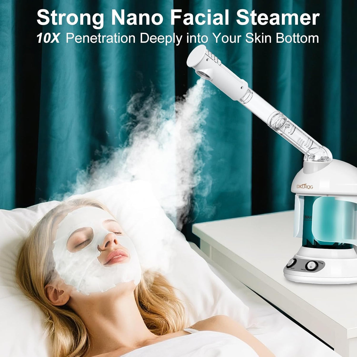Facial Steamer, Nano Ionic Face Steamer for Facial Deep Cleaning Portable Ozone Steamer with