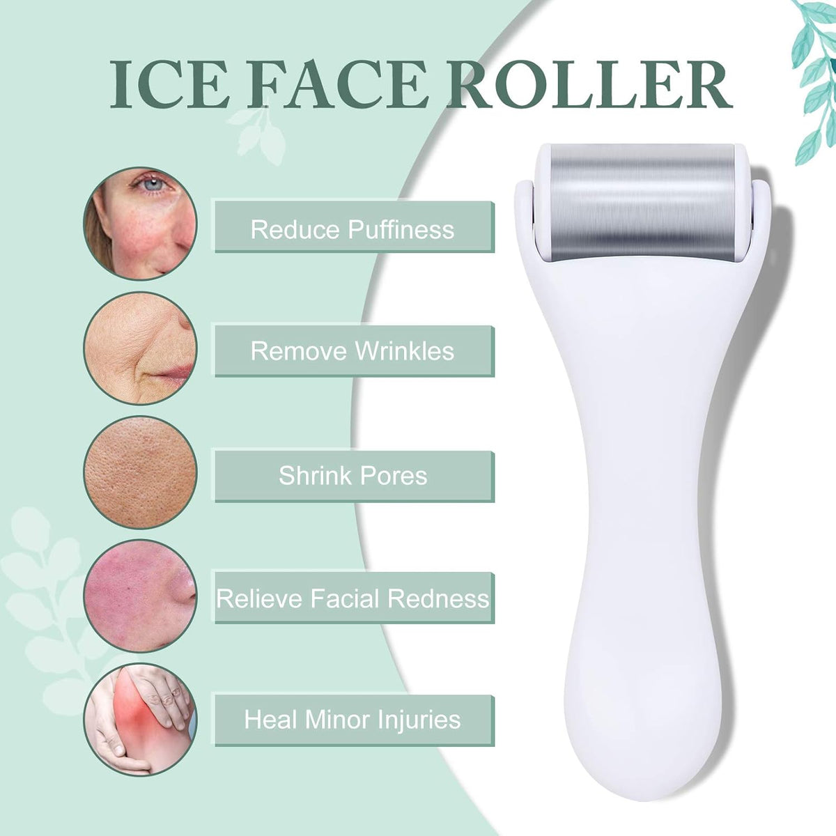 MAANGE Ice Roller For Face & Eye Roller for Puffiness,Stainless Steel Facial Roller Ice Face Roller