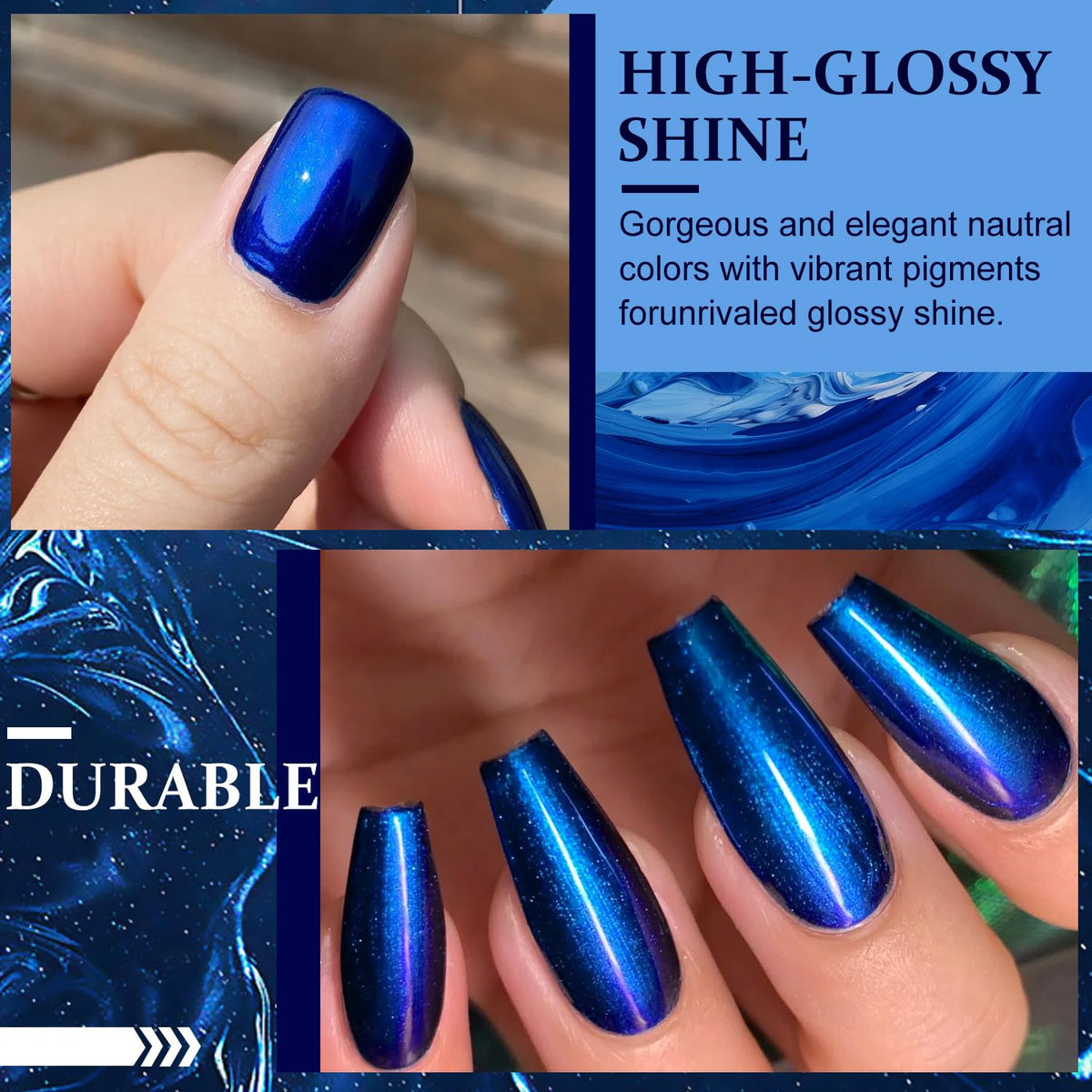 Major Dijit Quick Dry Nail Polish Pearl Blue Summer Nail Lacquer for Nail Art Cruelty-Free Regular