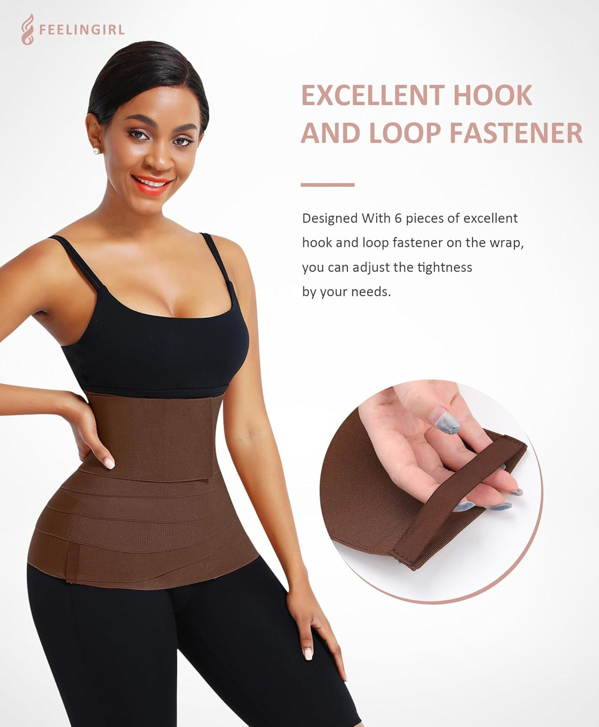 FeelinGirl Waist Trainer for Women Bandage Wrap Trimmer Belt Long Torso Tummy Wraps Belly Body