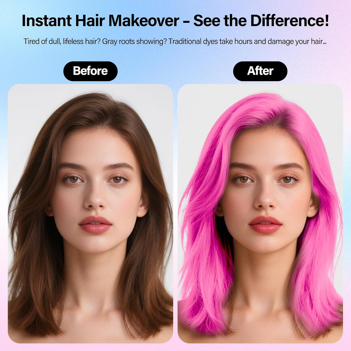 Temporary Hair Color Wax For Kids Women Men, Washable Hair Color Spray Non-Sticky For Cosplay Party
