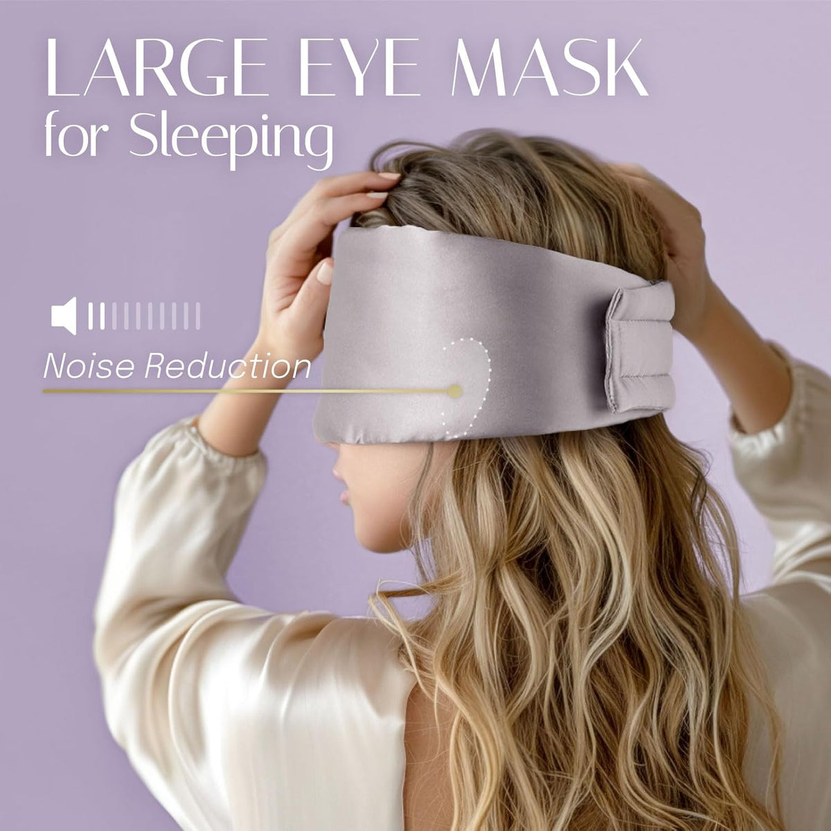 Silk Sleep Mask Soft Pressureless: 100% Mulberry Silk for Eye Skin Anti Wrinkles, Large Size for