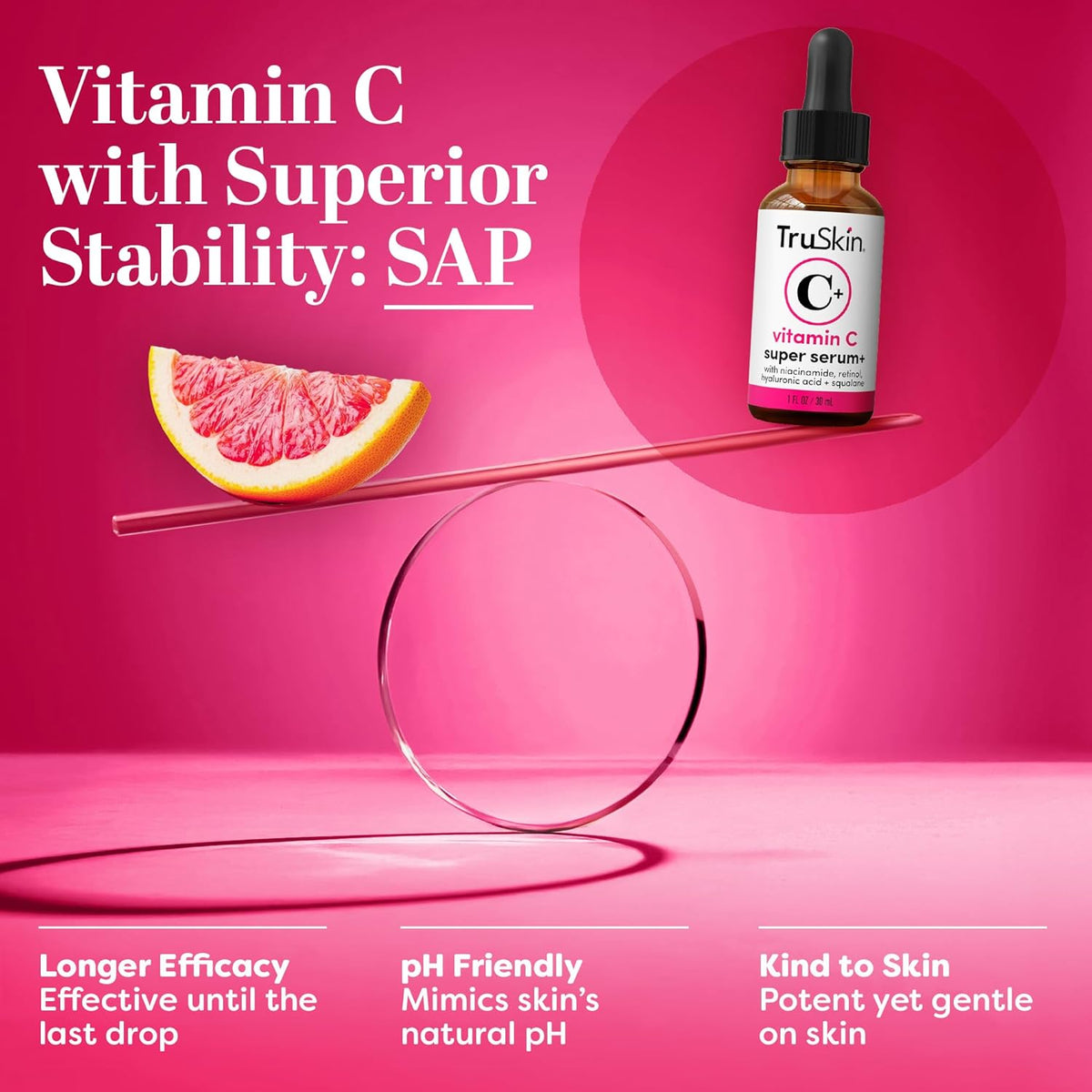 TruSkin Vitamin C Super Serum - Niacinamide, Retinol, Hyaluronic & Salicylic Acid - All-in-One Anti
