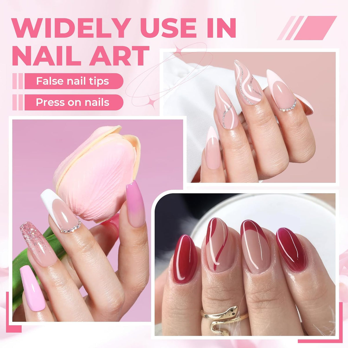 UNA GELLA Super Strong Nail Glue for Press On Nails: 20g, Soft Gel Nail Tips No Lamp Need