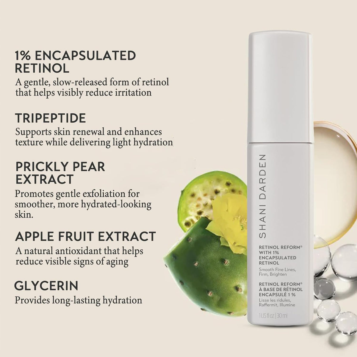 SHANI DARDEN SKIN CARE Retinol Reform with 1% Encapsulated Retinol Serum for Face & Neck, Gentle