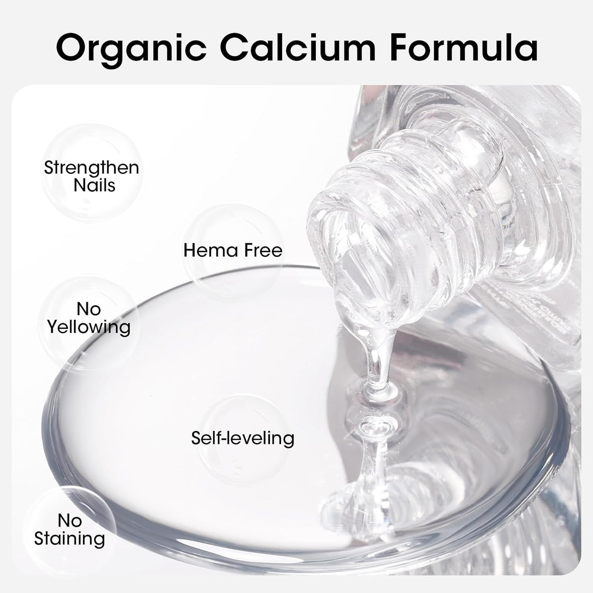 GELLEN Clear Nail Polish Top Coat, Shine Glossy Regular Nail Polish, Calcium Formula Strengthens