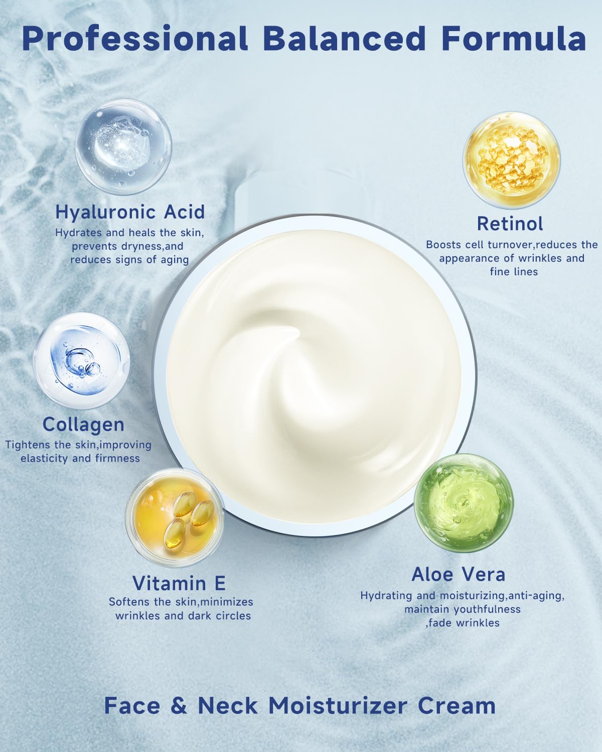 Retinol Cream for Face, Collagen Neck Creams for Tightening and Firming, Anti Aging Day & Night