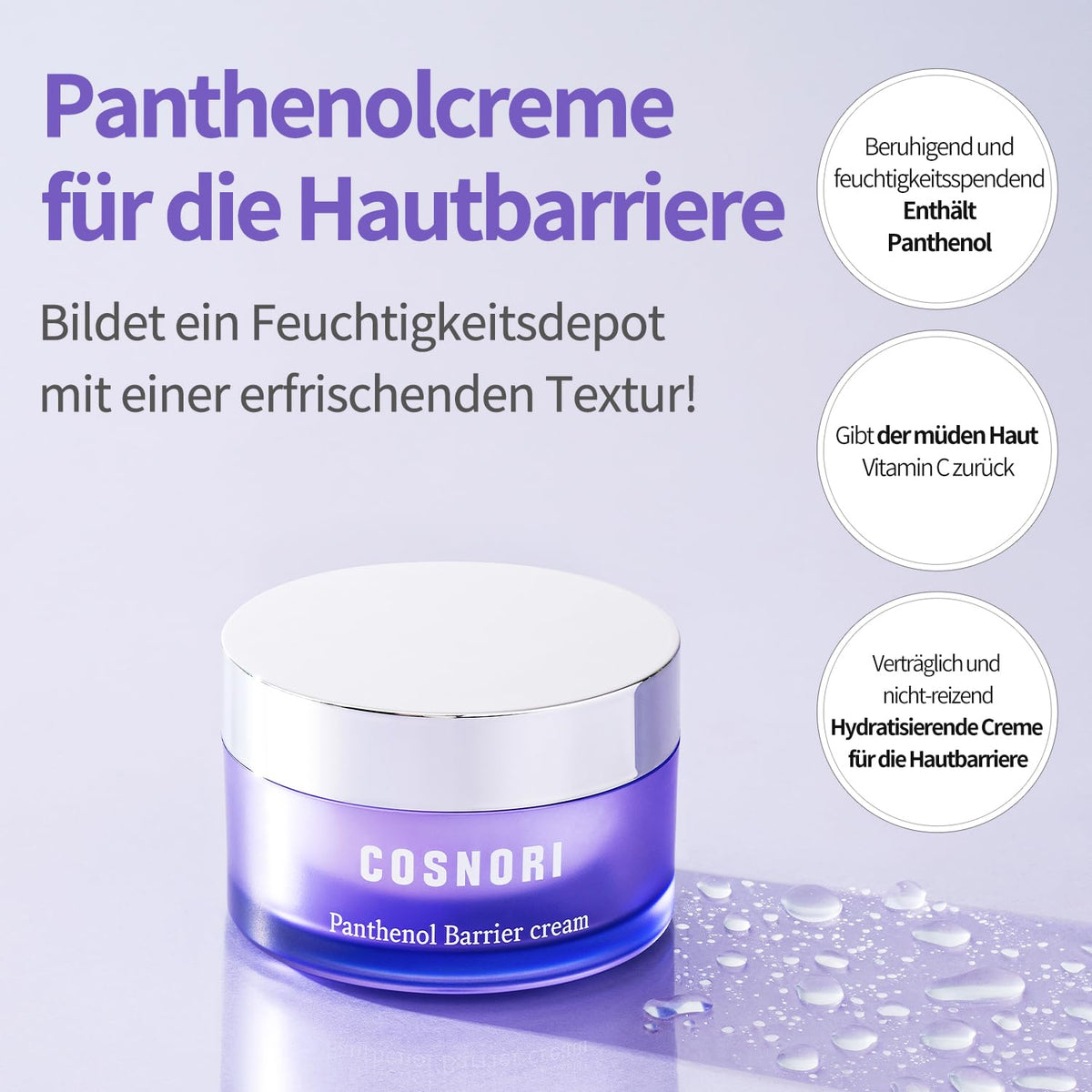 COSNORI Panthenol Barrier Cream - Strengthening Skin Barrier Face Moisturizer - with Panthenol and