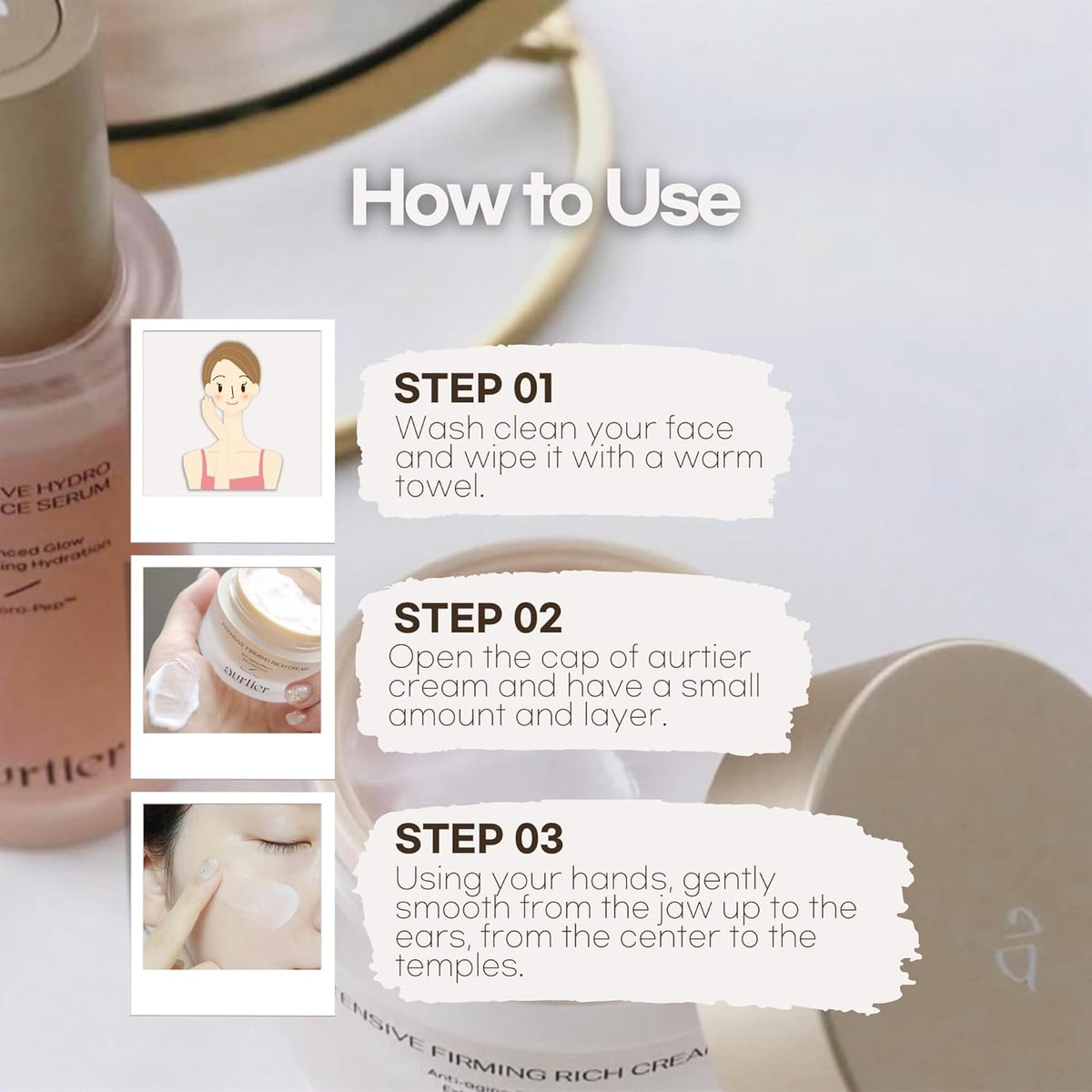 Intensive Firming Rich Cream, Anti-Aging Moisturizer with Collagen Peptides EGF Hyaluronic Acid for