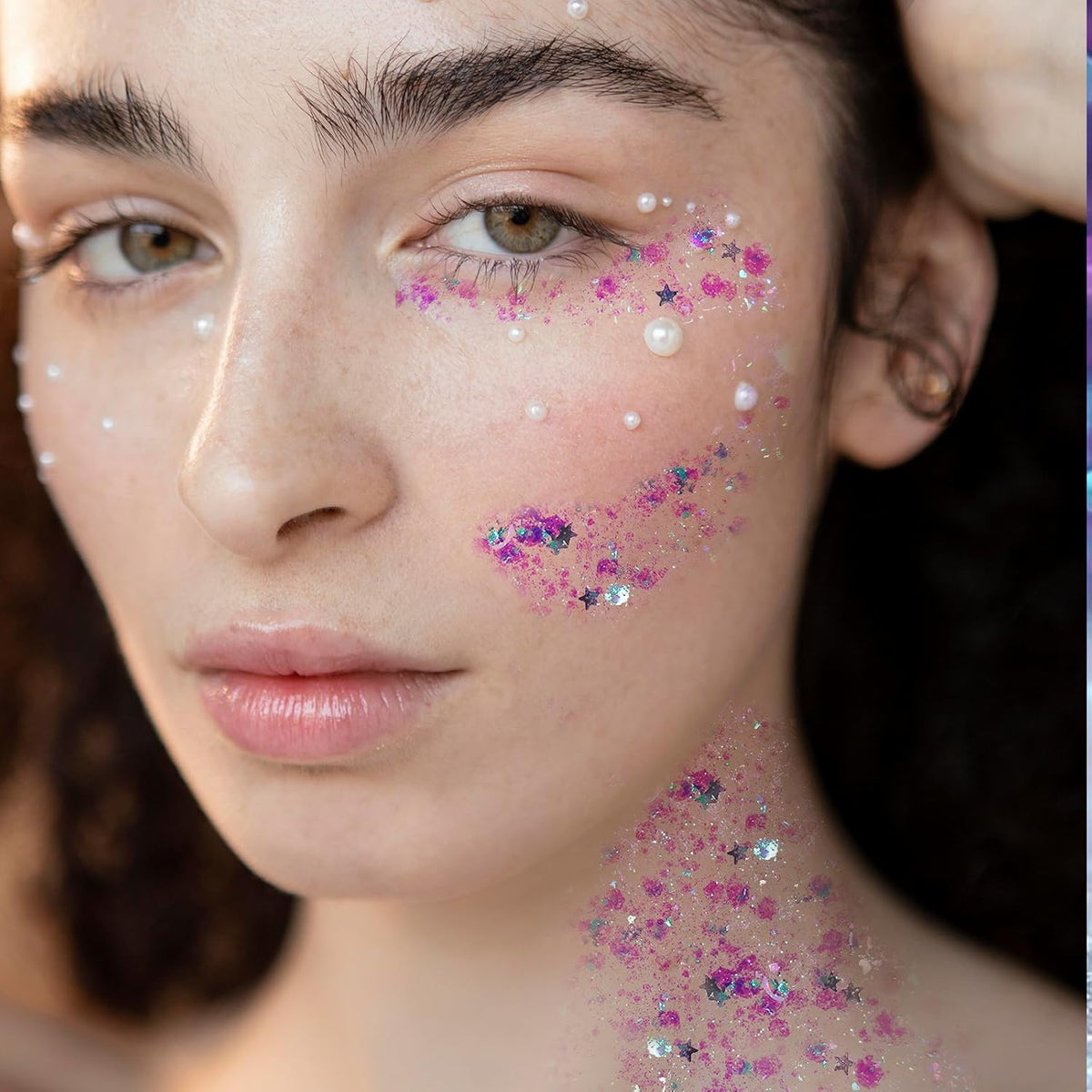 DAGEDA Body Glitter Gel, Face Glitters Body Gel Sequins Shimmer Liquid Eyeshadow, Chunky Glitter