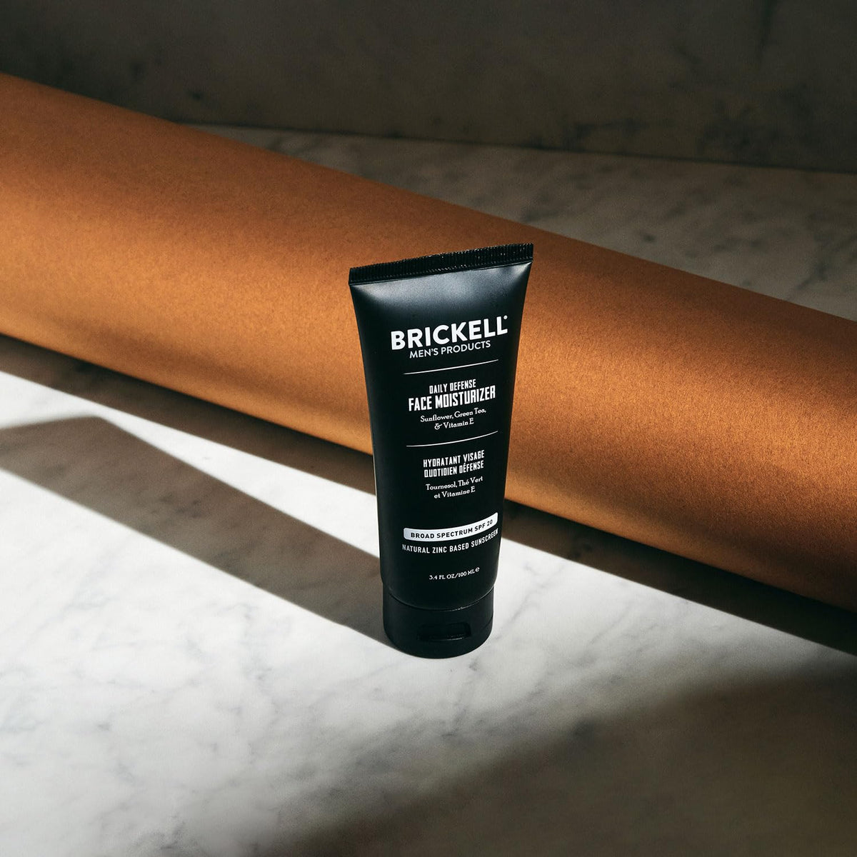 Brickell Men's Daily Defense SPF20 Face Moisturizer for Men, Natural & Organic, Zinc Oxide Face