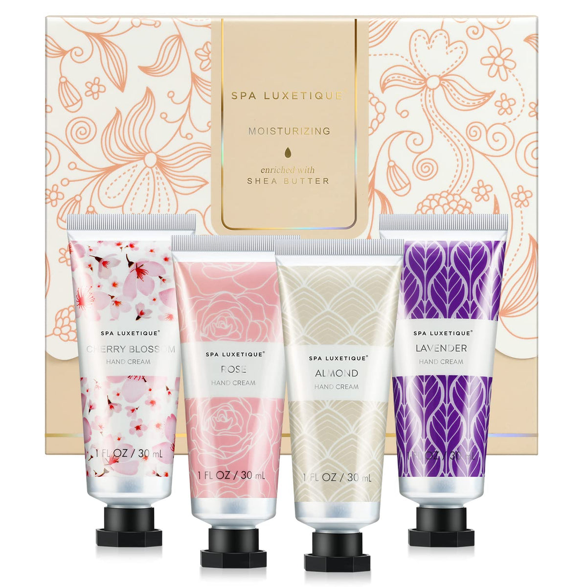 spa luxetique Hand Cream Set Pack of 4 Hand Cream Christmas Gift Set Enriched with Shea Butter and