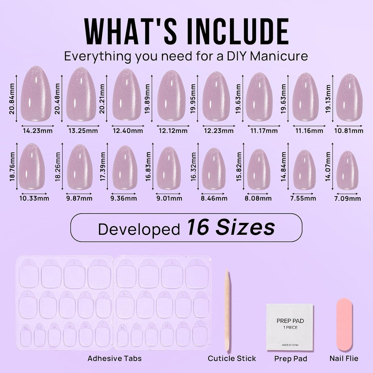 BTArtbox Press On Nails Almond - Short Soft Gel Fake Nails with Nail Glue, Opaque Reusable Stick On