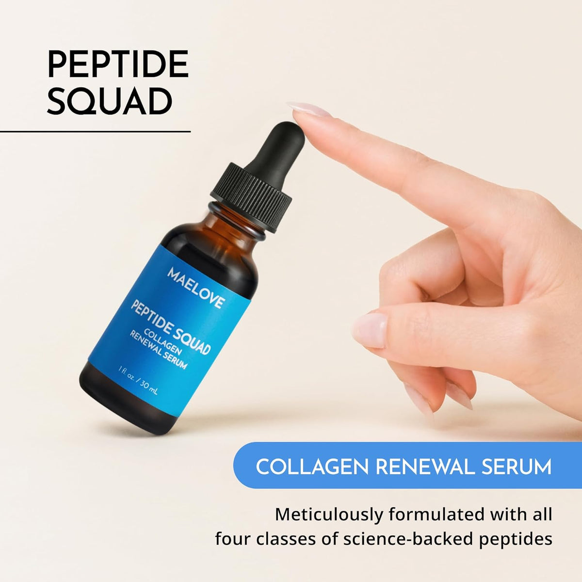 MAELOVE Peptide Squad Collagen Renewal Serum with Copper Peptides, Argireline, Matrixyl 3000 +