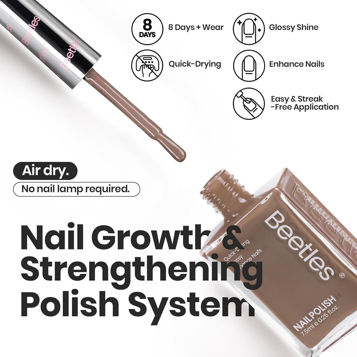 Beetles Fall Nail Polish Set Coconut Mousse 6 Colors, Nude Nail Polish Quick Dry Long Lasting