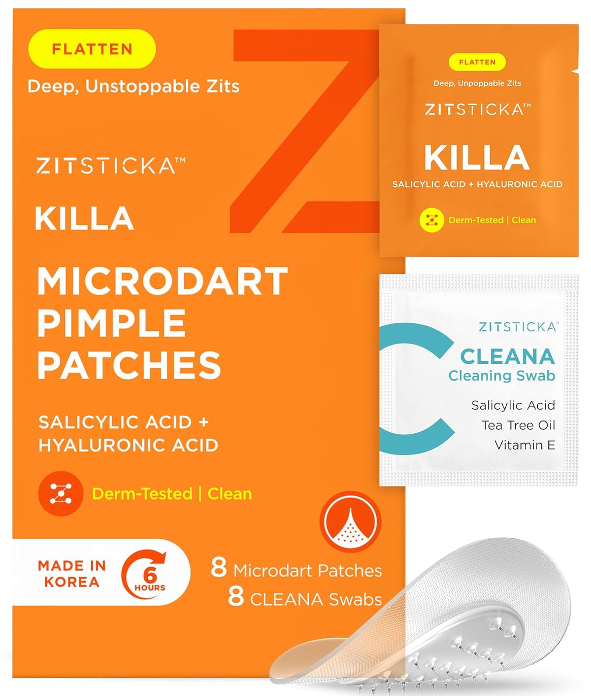 ZitSticka Killa Pimple Patches for Face - World's Most Potent Pimple Patch with Fast-Acting