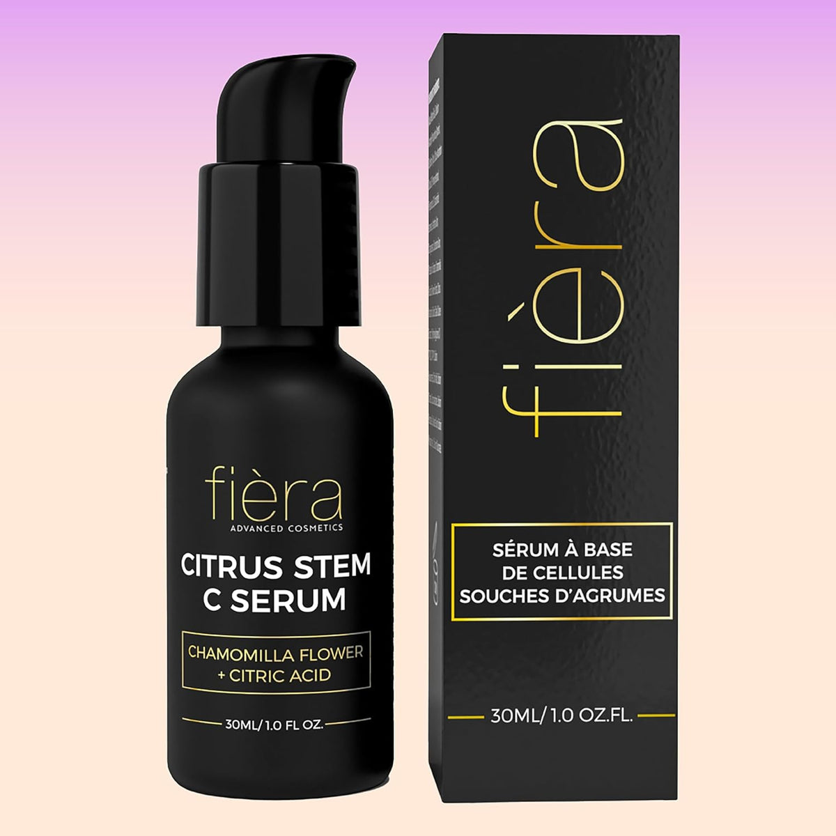 Fièra Vitamin C Serum with Hyaluronic Acid & Citrus Stem Cells - Anti-Aging Brightening, Firming