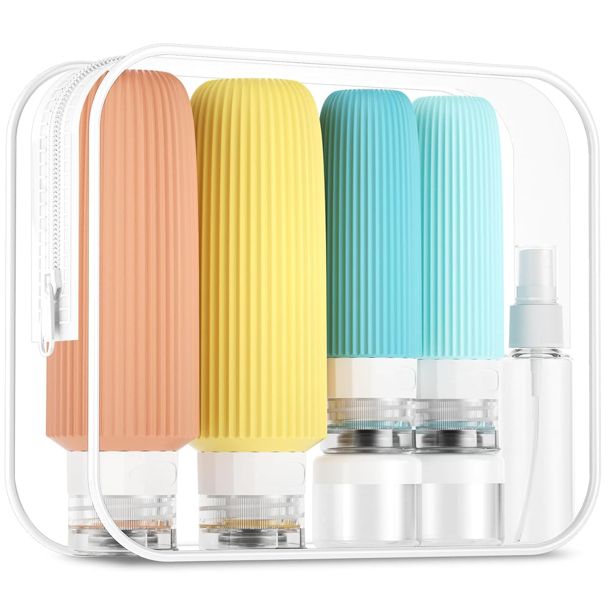 16 Pack Travel Bottles for Toiletries, Large 6oz Silicone Travel Containers jar for Toiletries