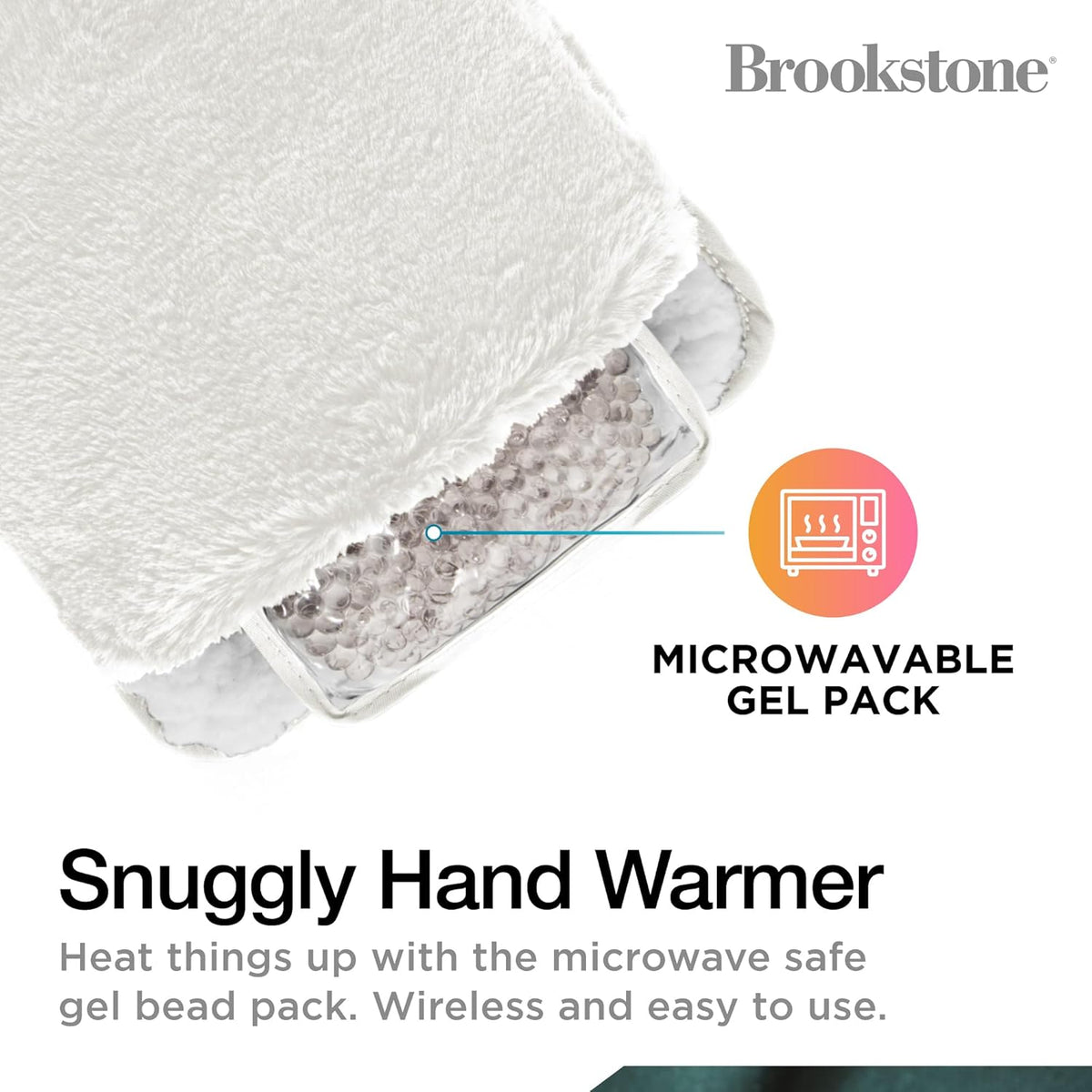 Brookstone Faux Fur Hand Warmer | Soothe Cold Hand Muff with Microwavable Gel Pack for Long Lasting