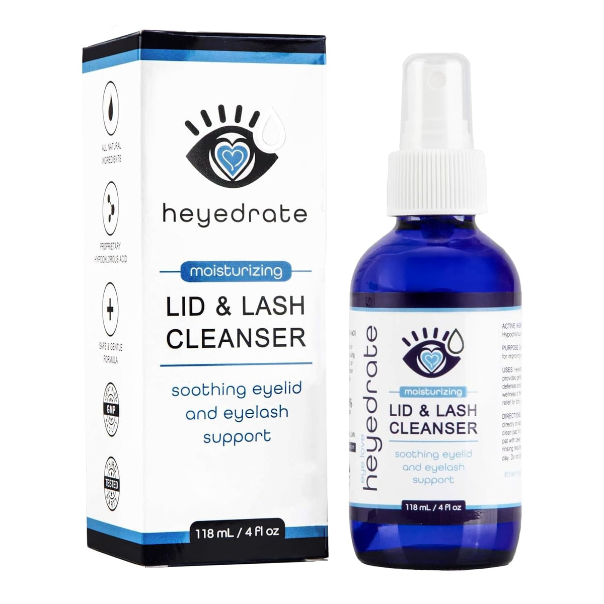 Heyedrate Lid & Lash Cleanser for Stye, Blepharitis, Dry Eyes, Meibomian Gland Dysfunction