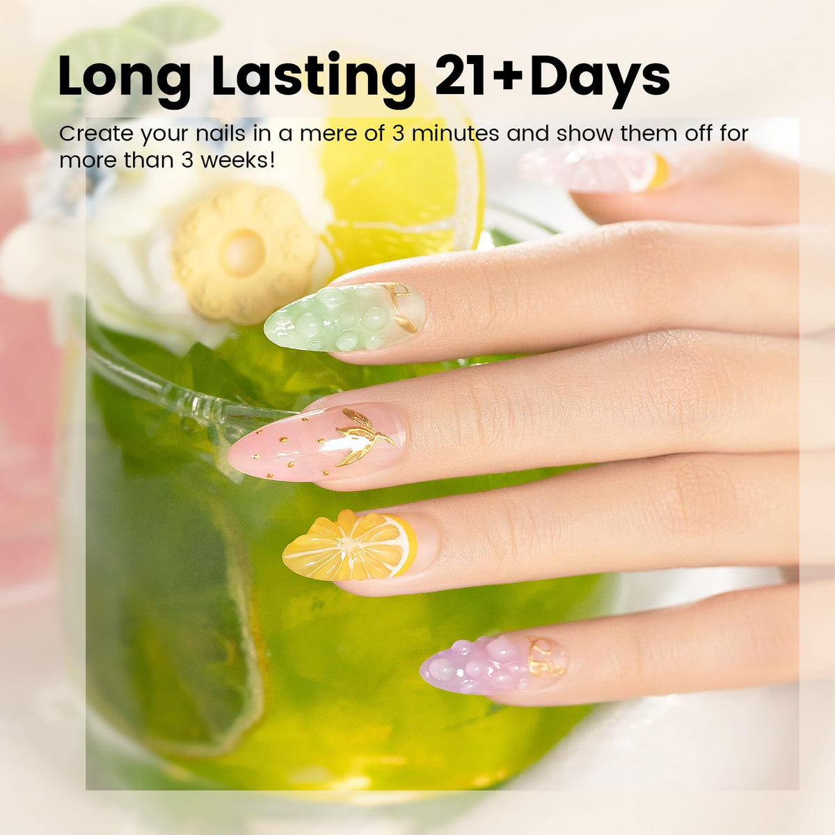 RARJSM 3D Sculpting Gel for Nail Art Designs DIY NailCharms Rhinestone Glue 3D Nail Craving