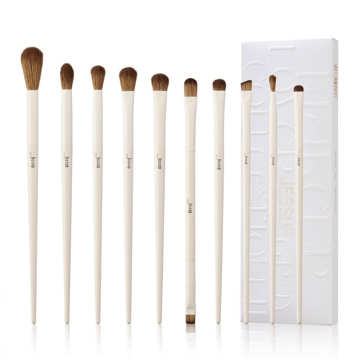 Jessup Precision Makeup Brushes 10Pcs Eye Makeup Brush Set Premium Synthetic Eyeshadow Concealer
