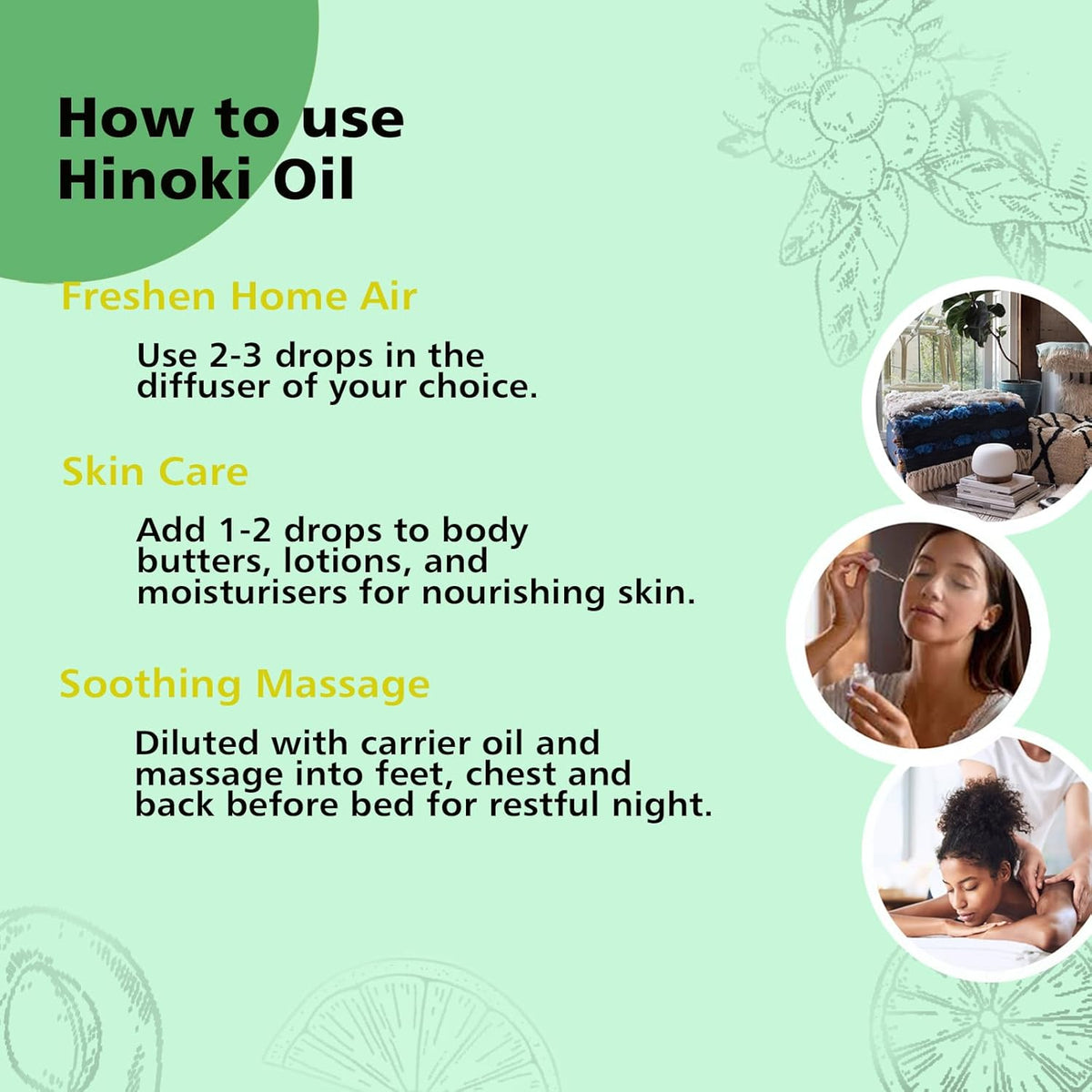Hinoki Essential Oil 1 Oz – 100% Pure Natural Hinoki Oil for Diffuser, Skin, Hair, Massage & DIY