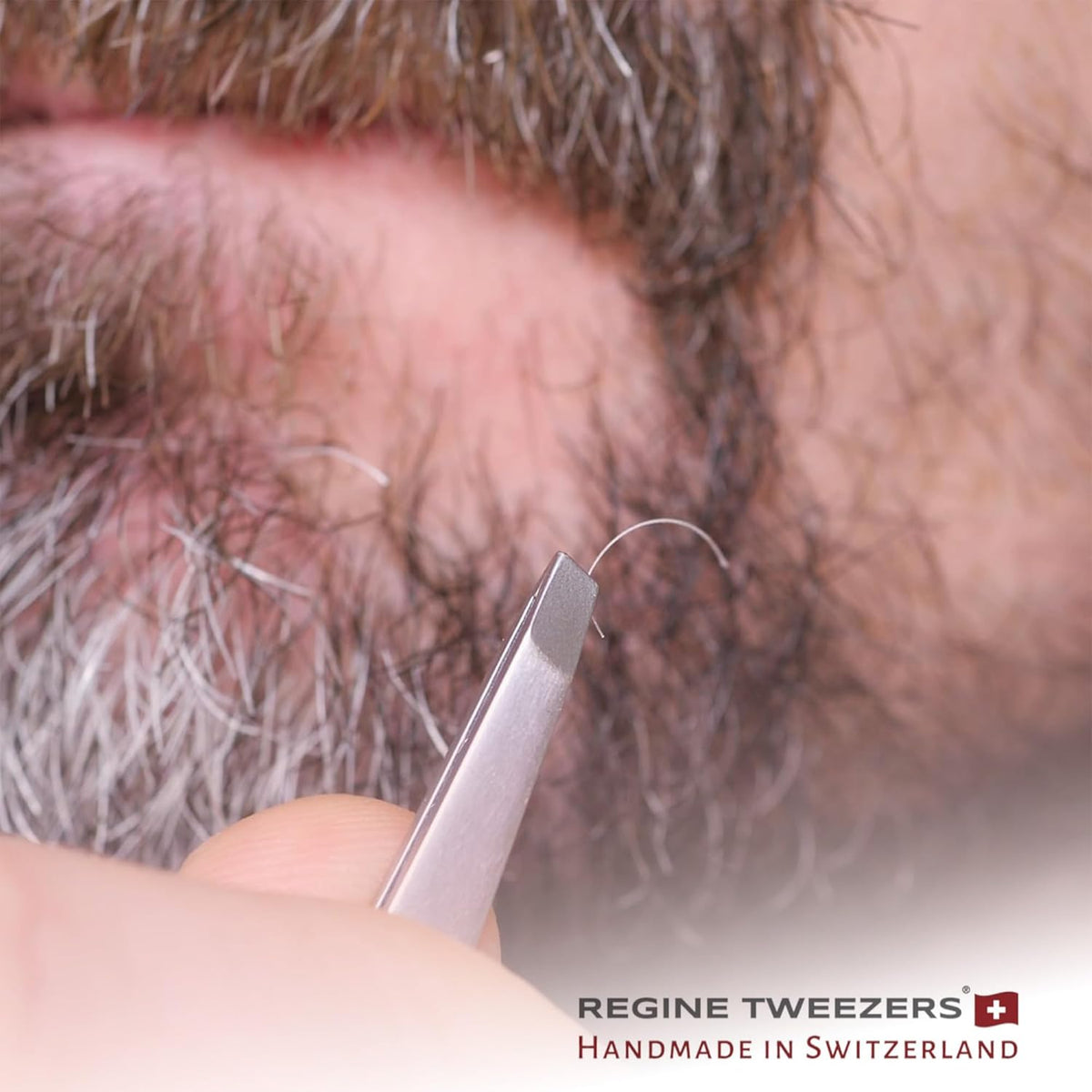 Professional Tweezers Slant Tip - Etched Tip Brow and Eyebrow Tool for Men and Women - Precision