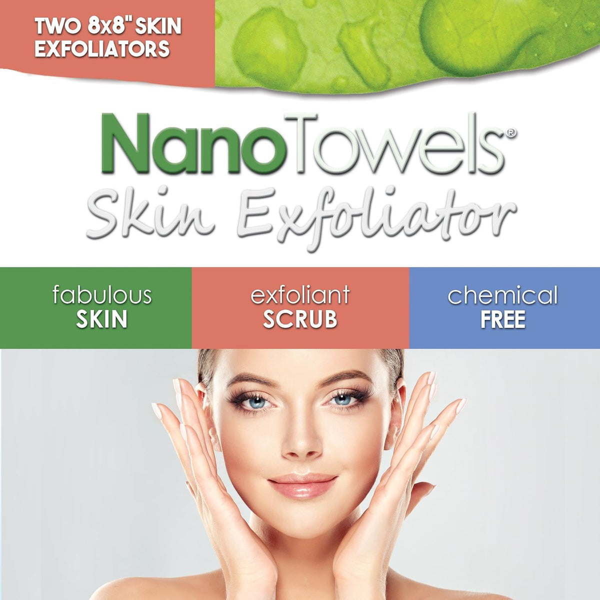 Nano Towels Skin Exfoliating Cleanser | Personal Microdermabrasion Face Wash, Pore Toner & Body